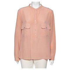 Stella McCartney Blusa de seda melocotón con bolsillo L