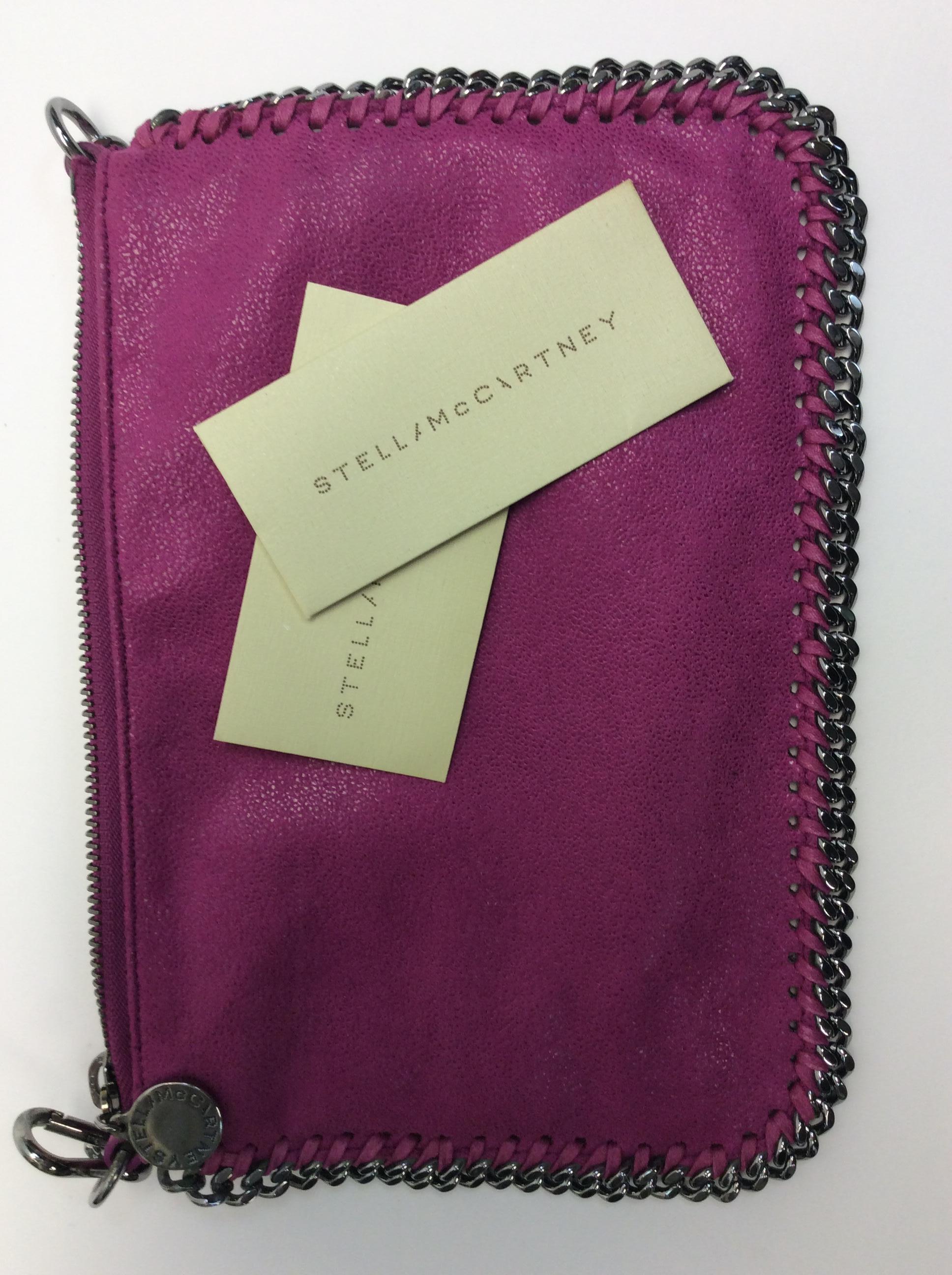 Purple Stella McCartney Pink Clutch with Silver Hardware NWT For Sale