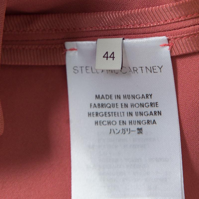Stella McCartney Pink Crepe Zip Detail Long Sleeve Arlesa Blouse M 2
