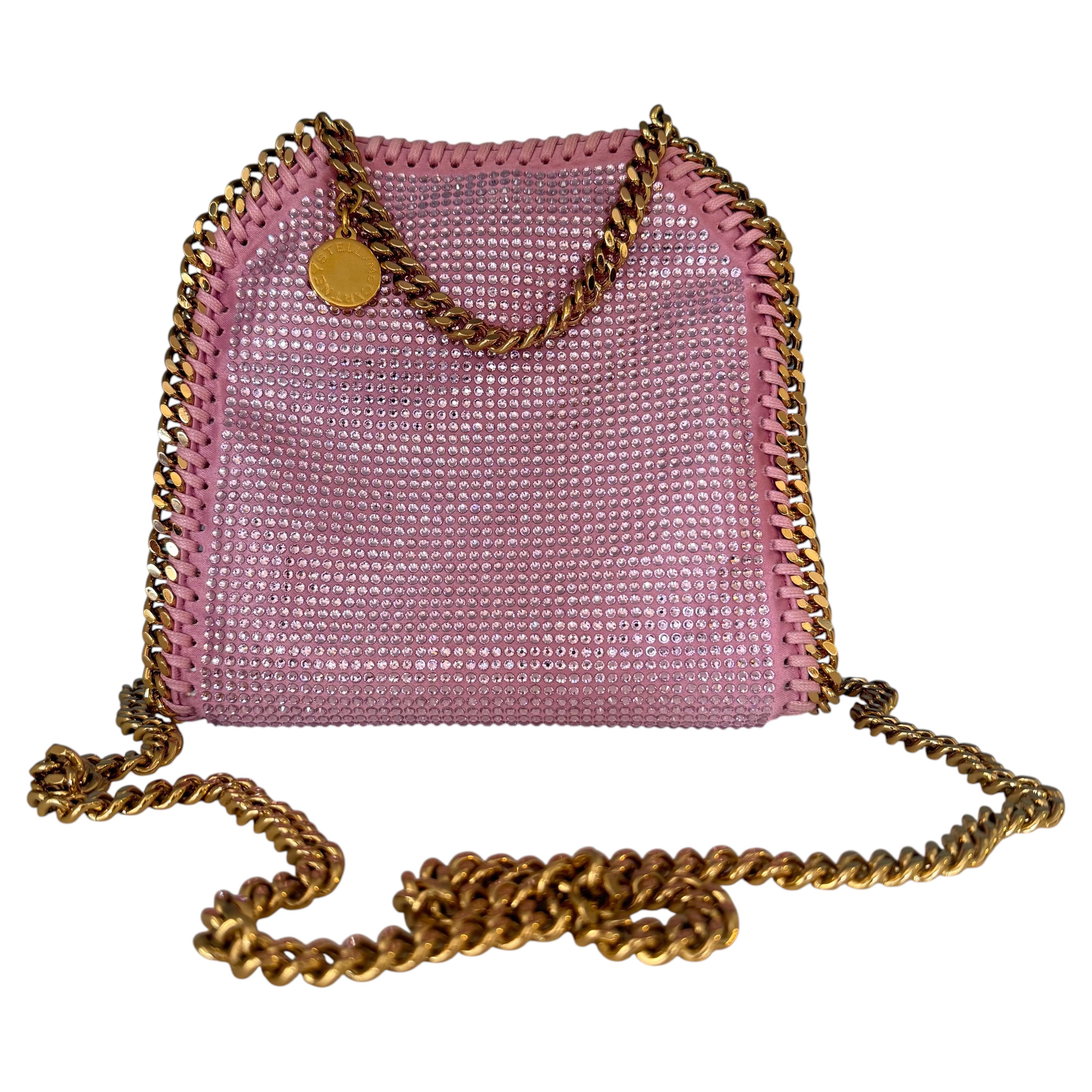 Stella McCartney Pink Crystal Tiny Falabella Tasche