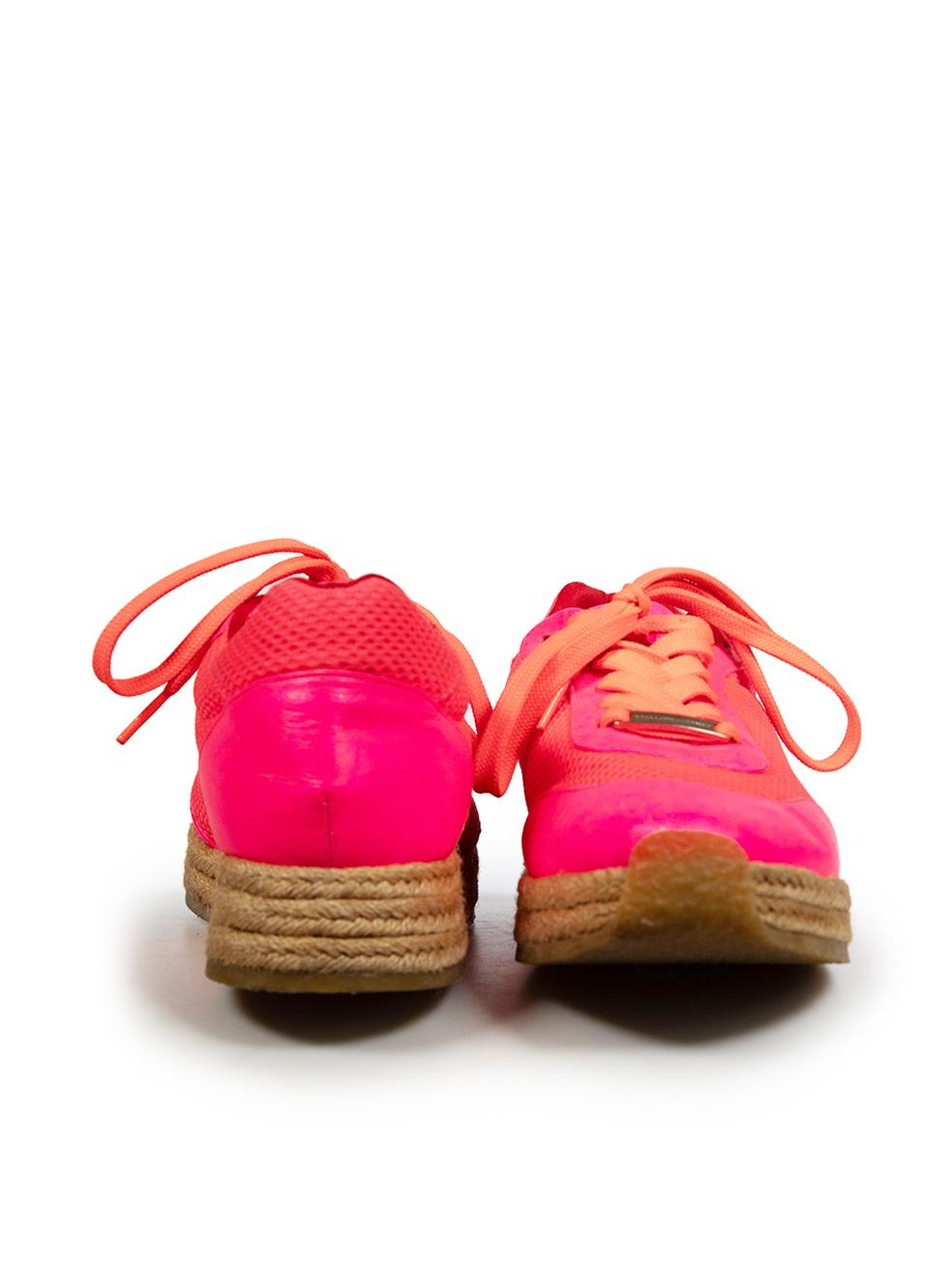 Orange Baskets espadrilles roses à lacets Stella McCartney, taille IT 36 en vente