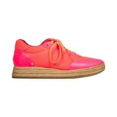 Stella McCartney Pink Espadrilles Lace-Up Trainers Size IT 36