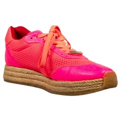Stella McCartney Pink Espadrilles Lace-Up Trainers Size IT 36