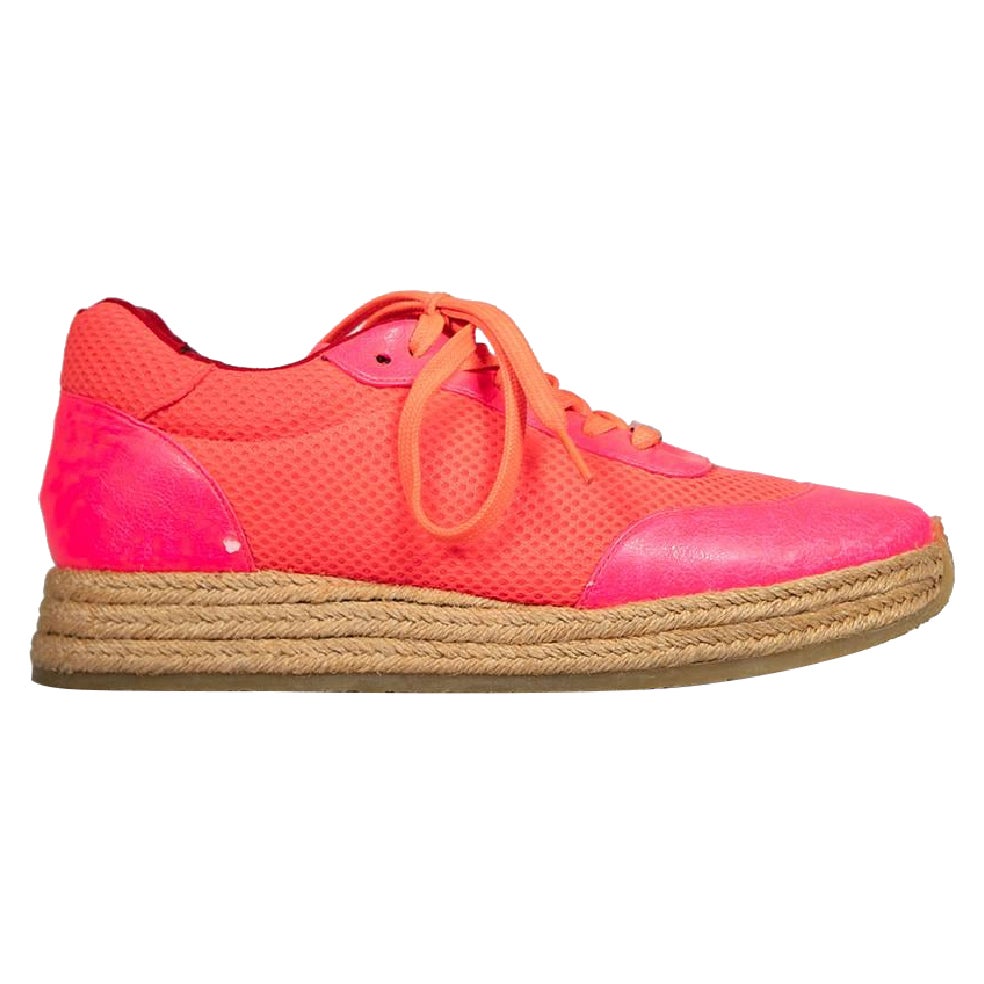 Stella McCartney Pink Espadrilles Lace-Up Trainers Size IT 36 For Sale