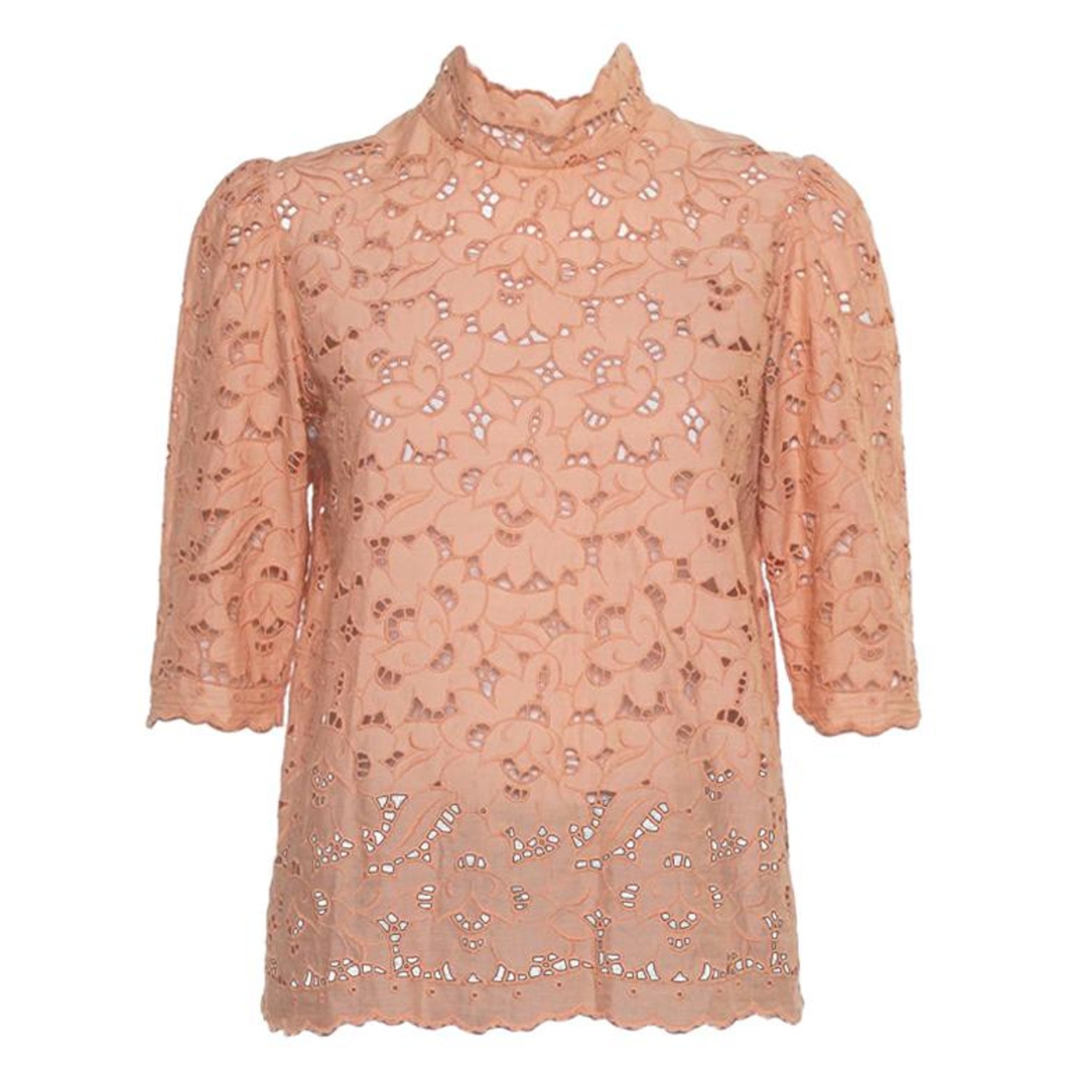 Stella McCartney Pink Eyelet Lace Back Button Detail Top S For Sale at  1stDibs