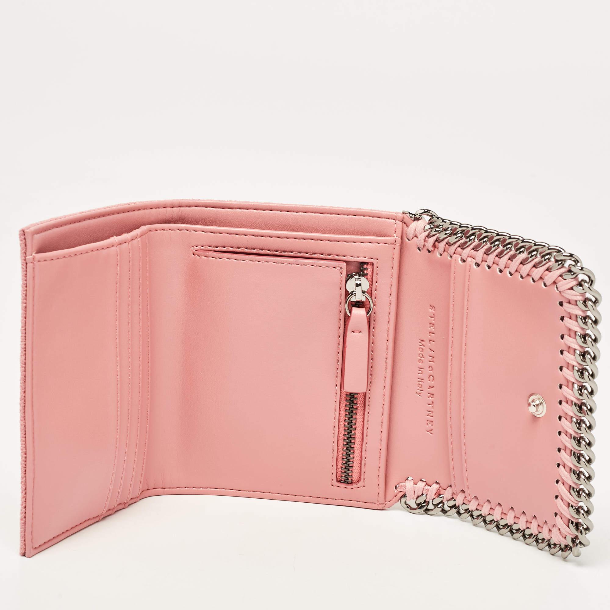 Women's Stella McCartney Pink Faux Leather Falabella Compact Wallet For Sale