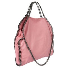 STELLA MCCARTNEY pink faux leather FALABELLA MEDIUM FOLD-OVER TOTE Bag