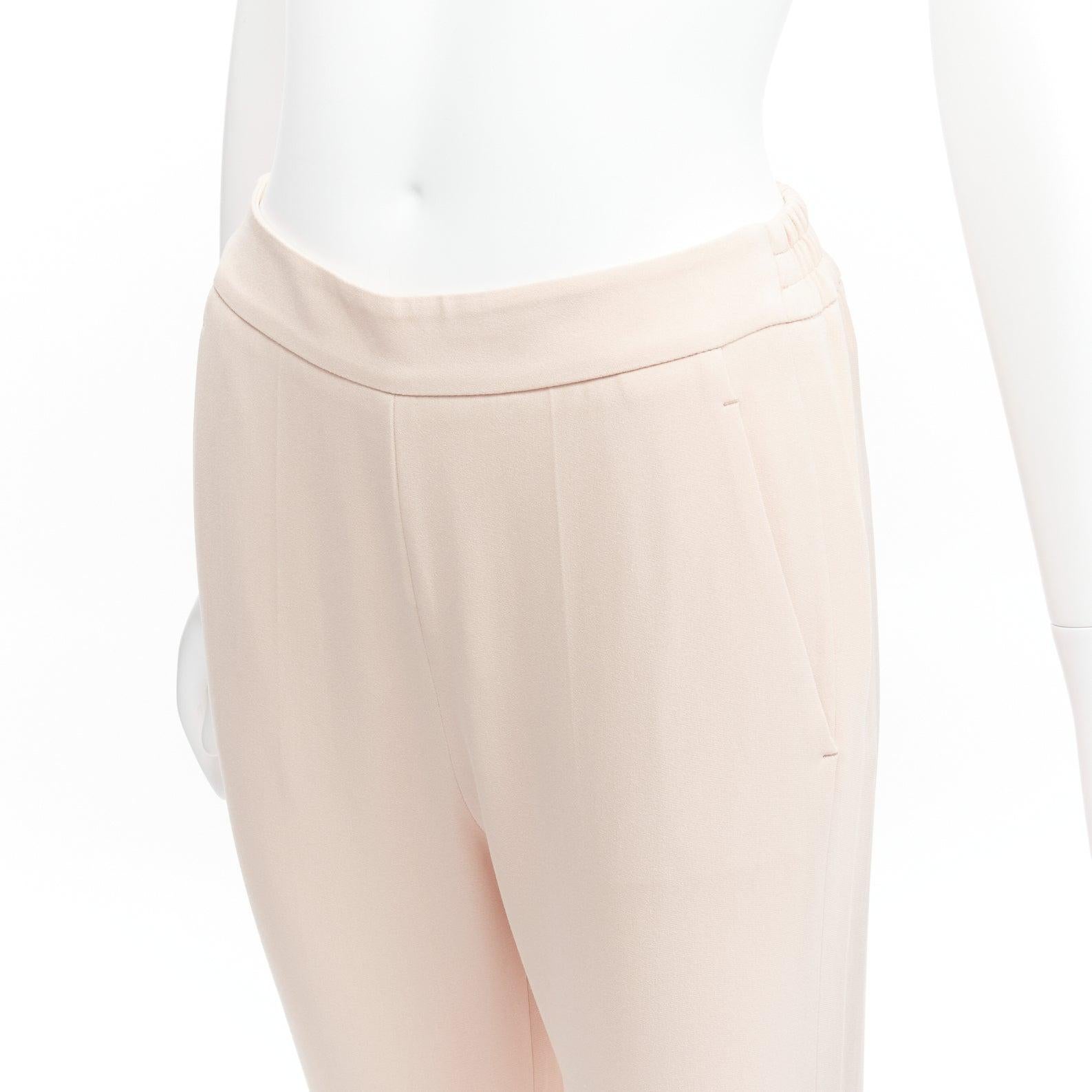STELLA MCCARTNEY pink minimalist elastic waistband cropped jogger harem pants For Sale 2