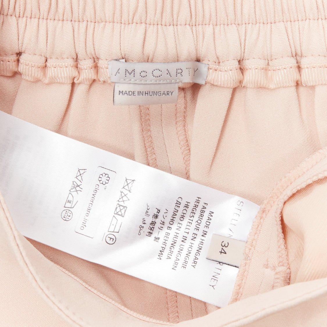 STELLA MCCARTNEY pink minimalist elastic waistband cropped jogger pants IT34 XXS For Sale 3