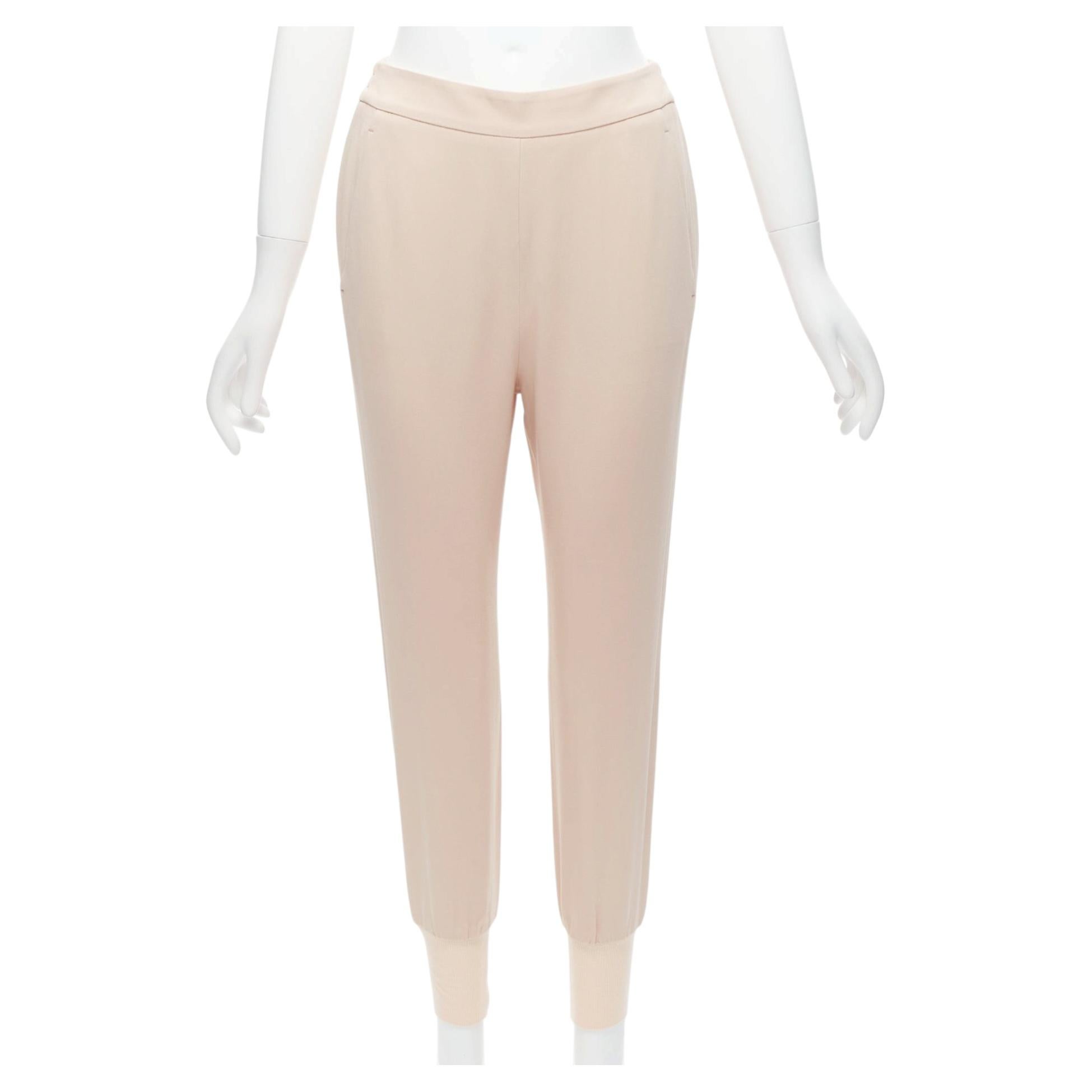STELLA MCCARTNEY pink minimalist elastic waistband cropped jogger pants IT34 XXS