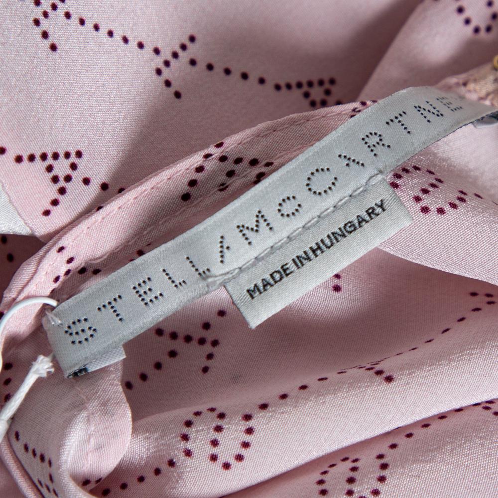Women's Stella McCartney Pink Monogram Print Silk Blouse S