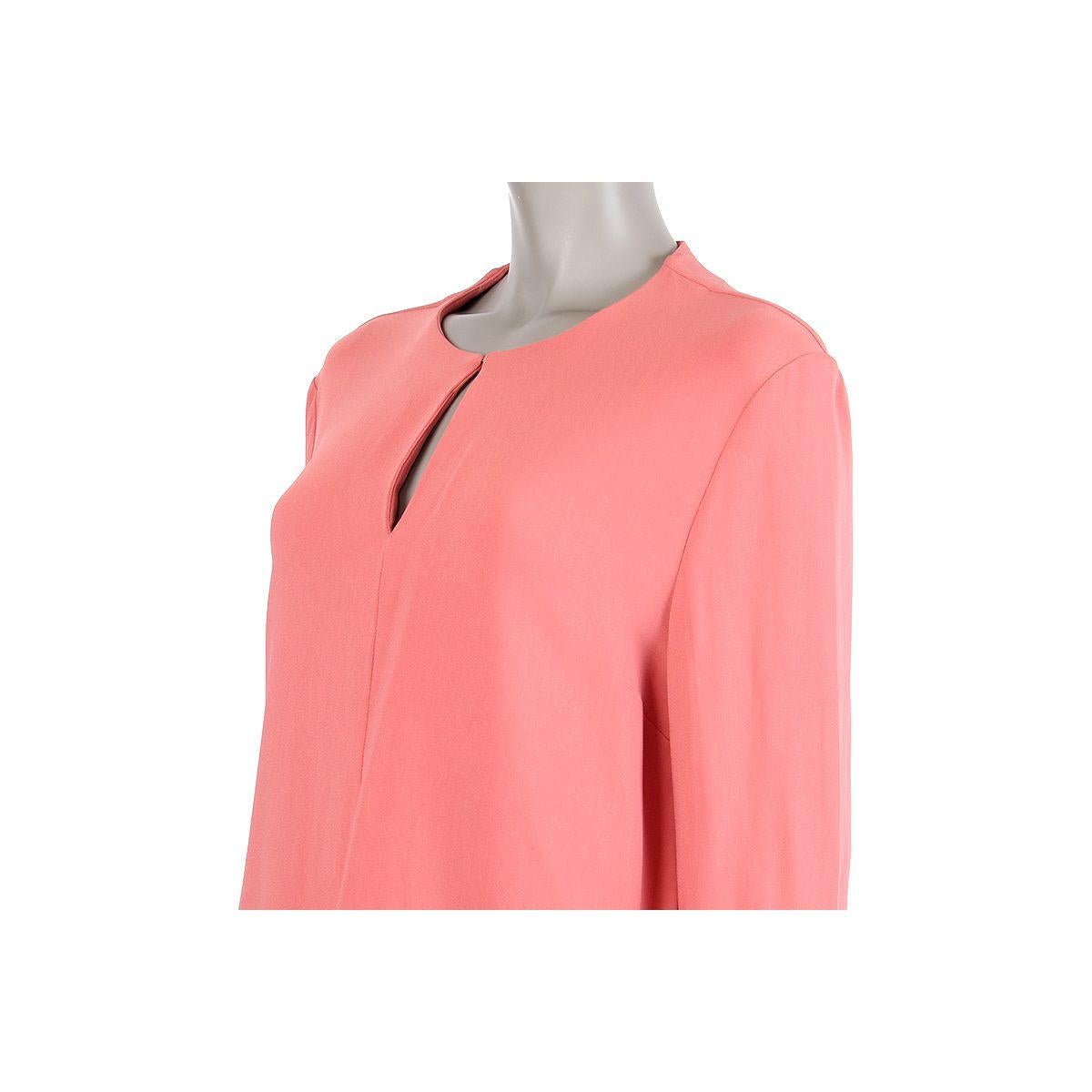 Pink STELLA MCCARTNEY pink rayon KEYHOLE Blouse Shirt 46 XL For Sale