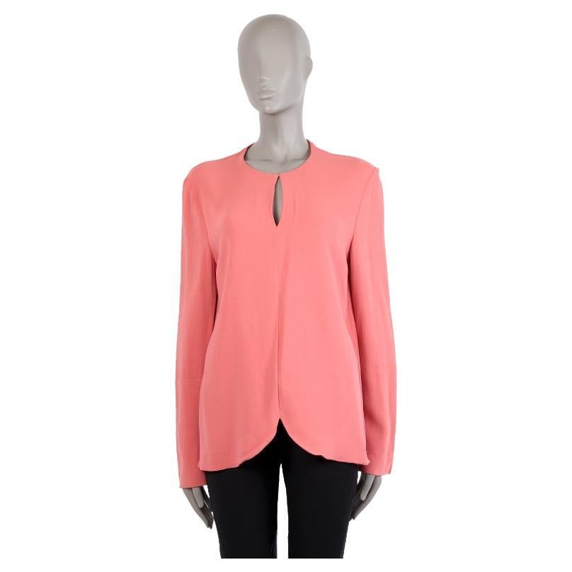 STELLA MCCARTNEY pink rayon KEYHOLE Blouse Shirt 46 XL