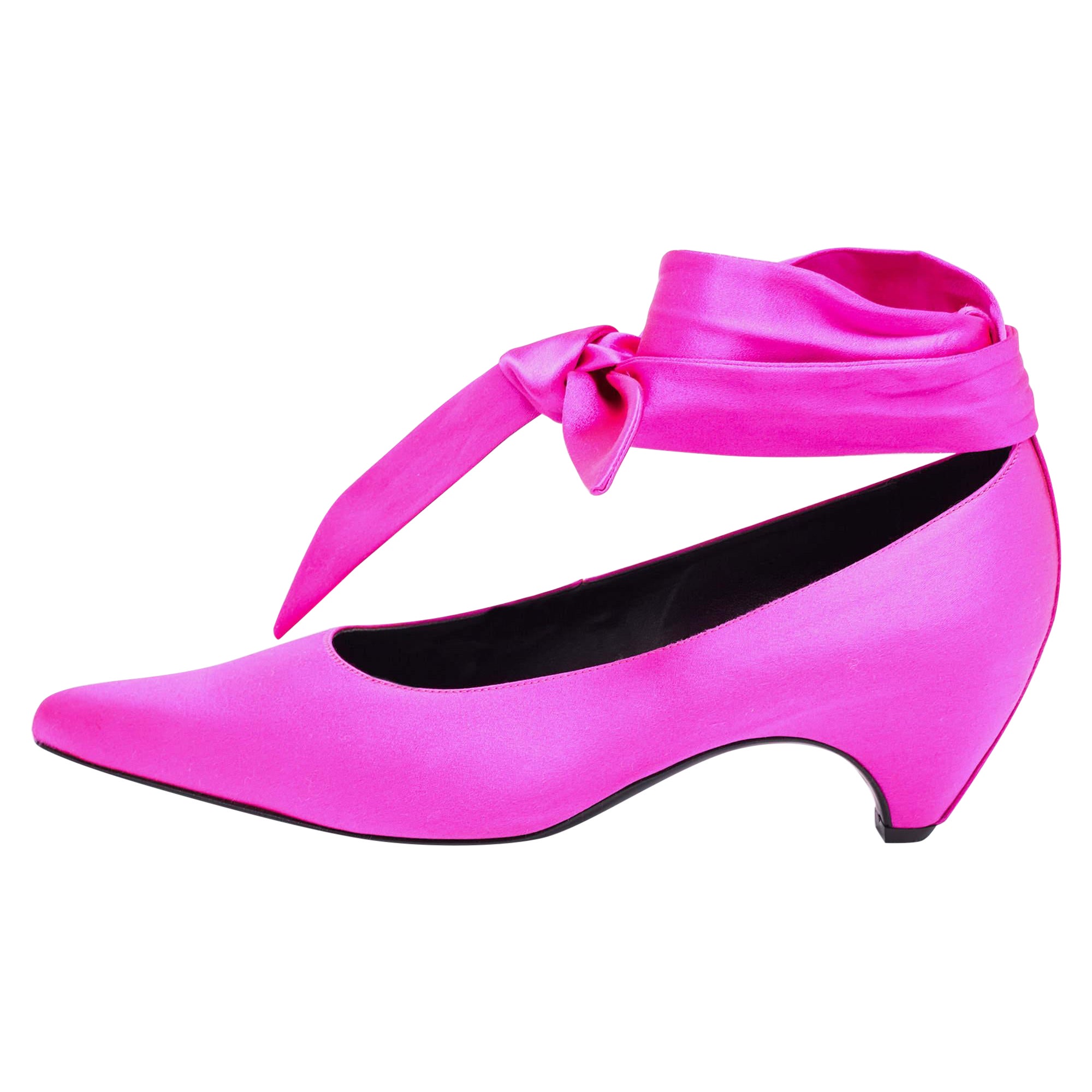 Stella McCartney Pink Satin Ankle Wrap Pumps Size 39