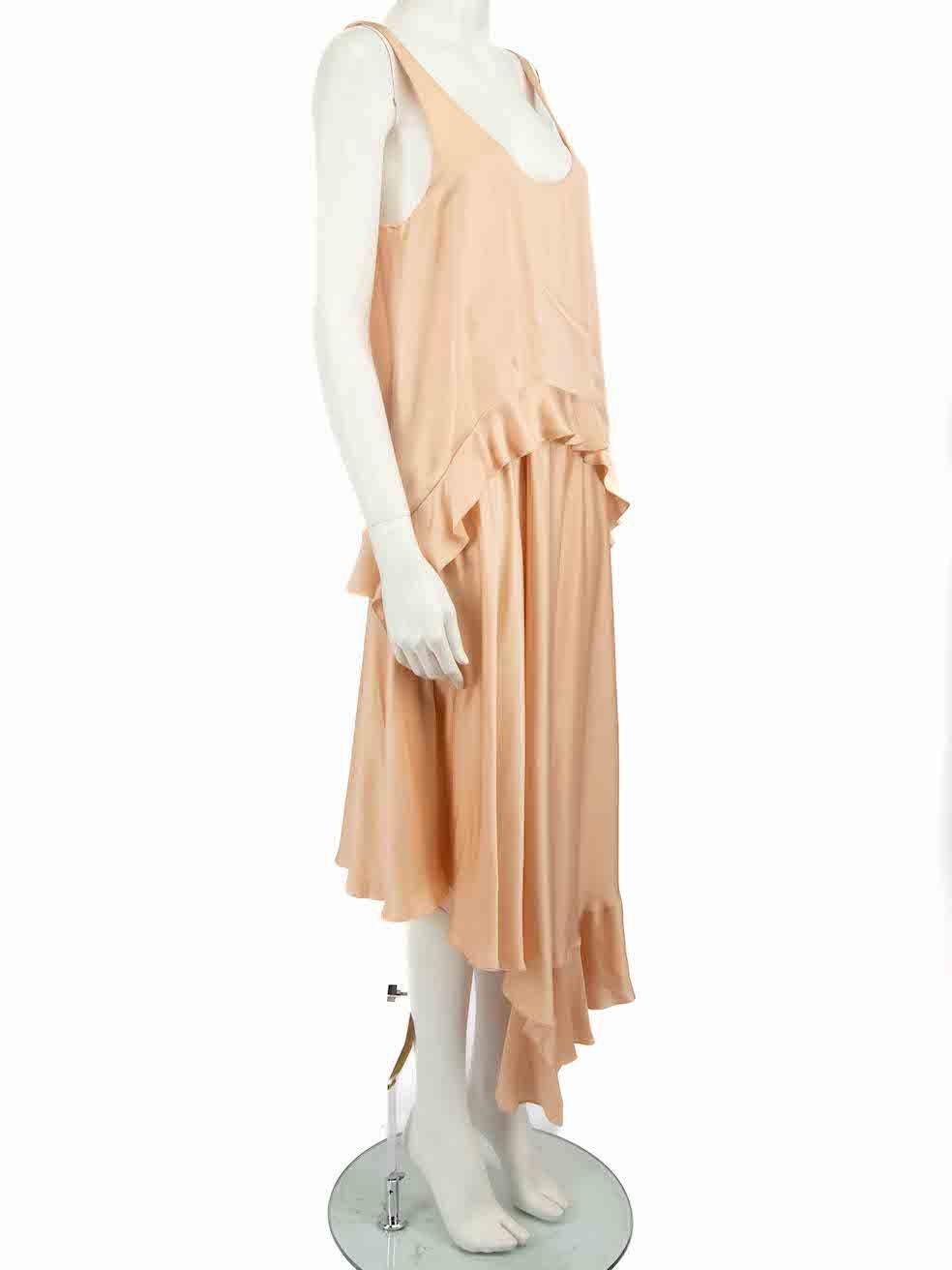 CONDITION is Very good. Minimal wear to dress is evident. Minimal wear to the rear with a pull to the weave and a discoloured mark to the neckline lining on this used Stella McCartney designer resale item.
 
 
 
 Details
 
 
 Pink
 
 Silk
 
 Midi