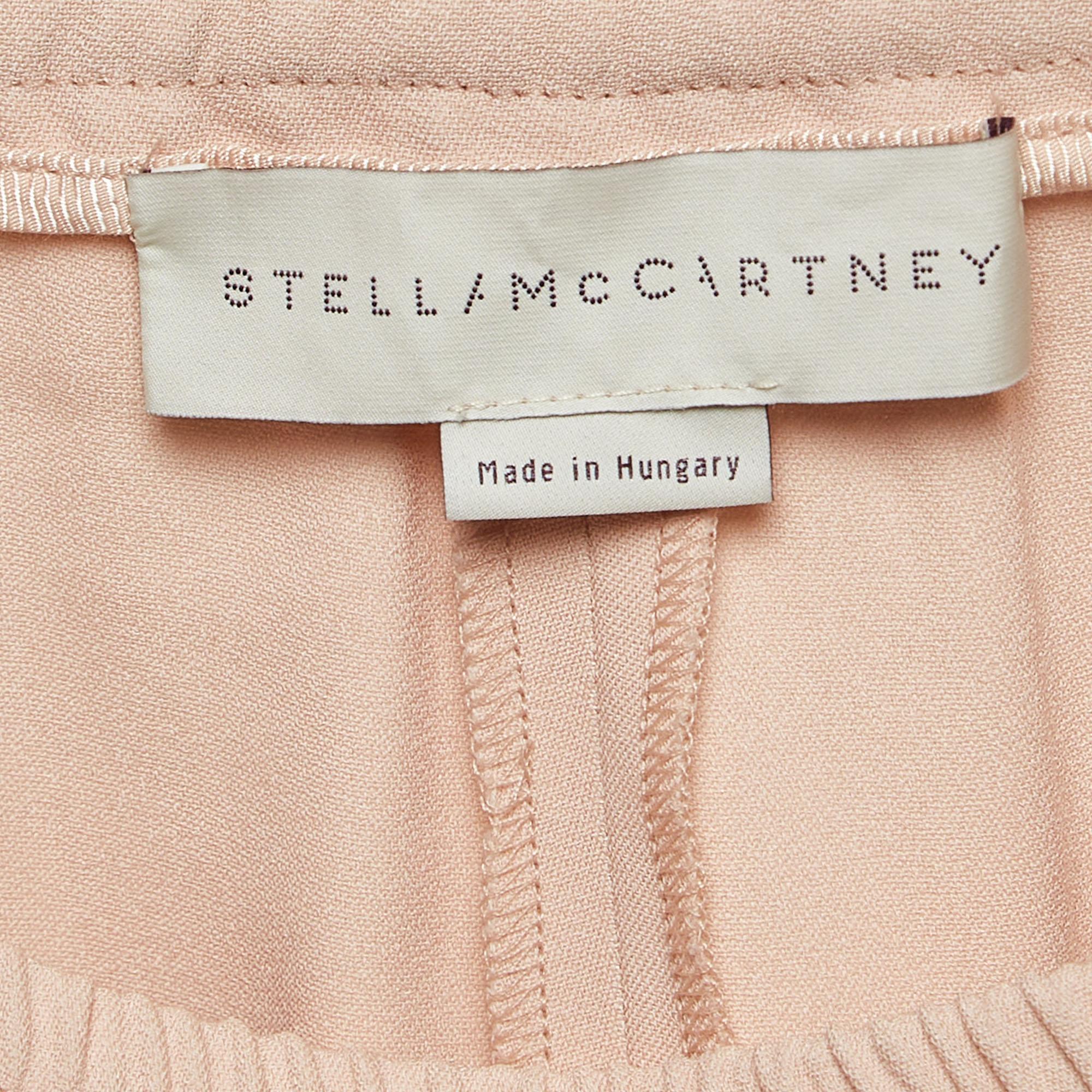Women's Stella McCartney Pink Stretch Crepe Tamara Trousers S For Sale
