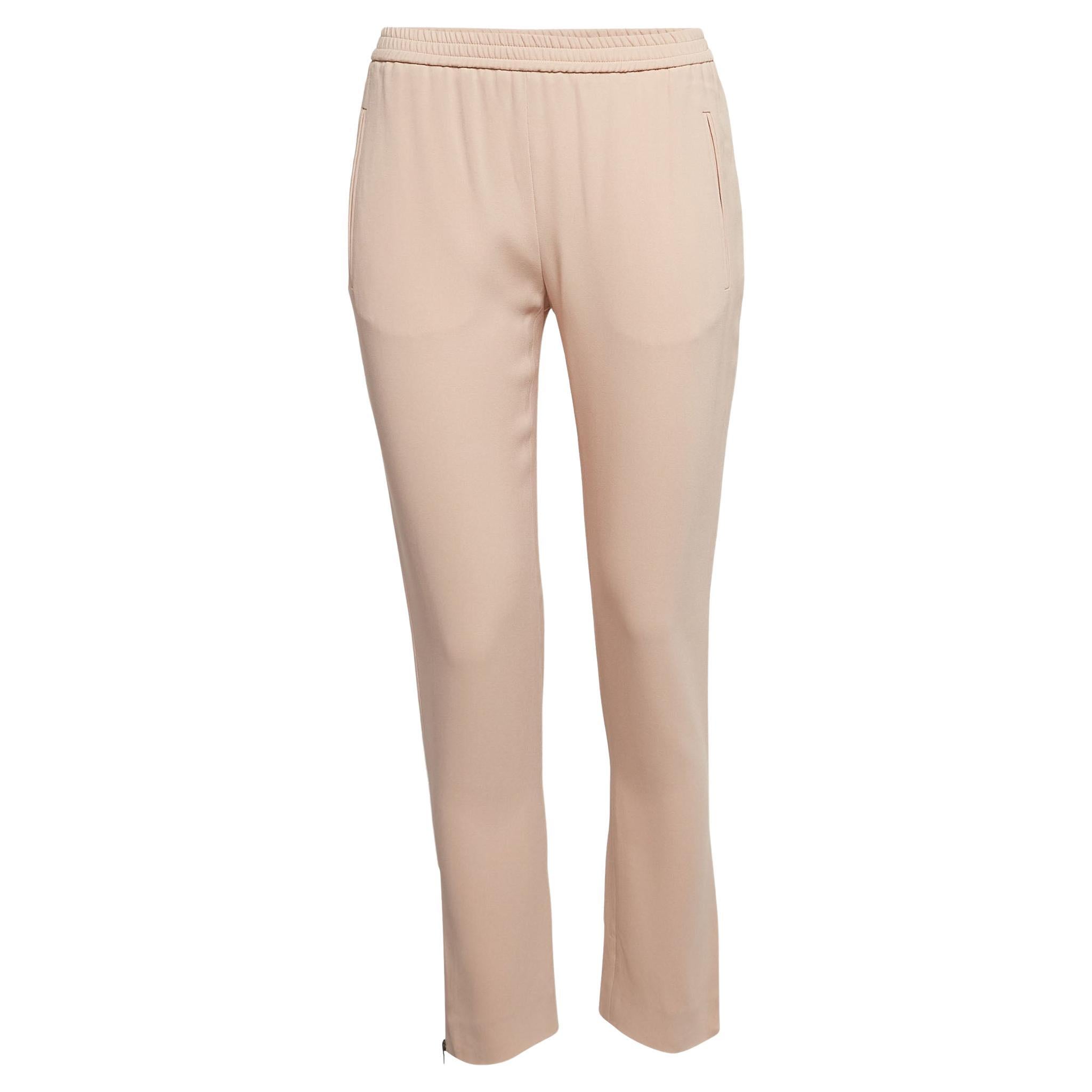 Stella McCartney Pink Stretch Crepe Tamara Trousers S For Sale