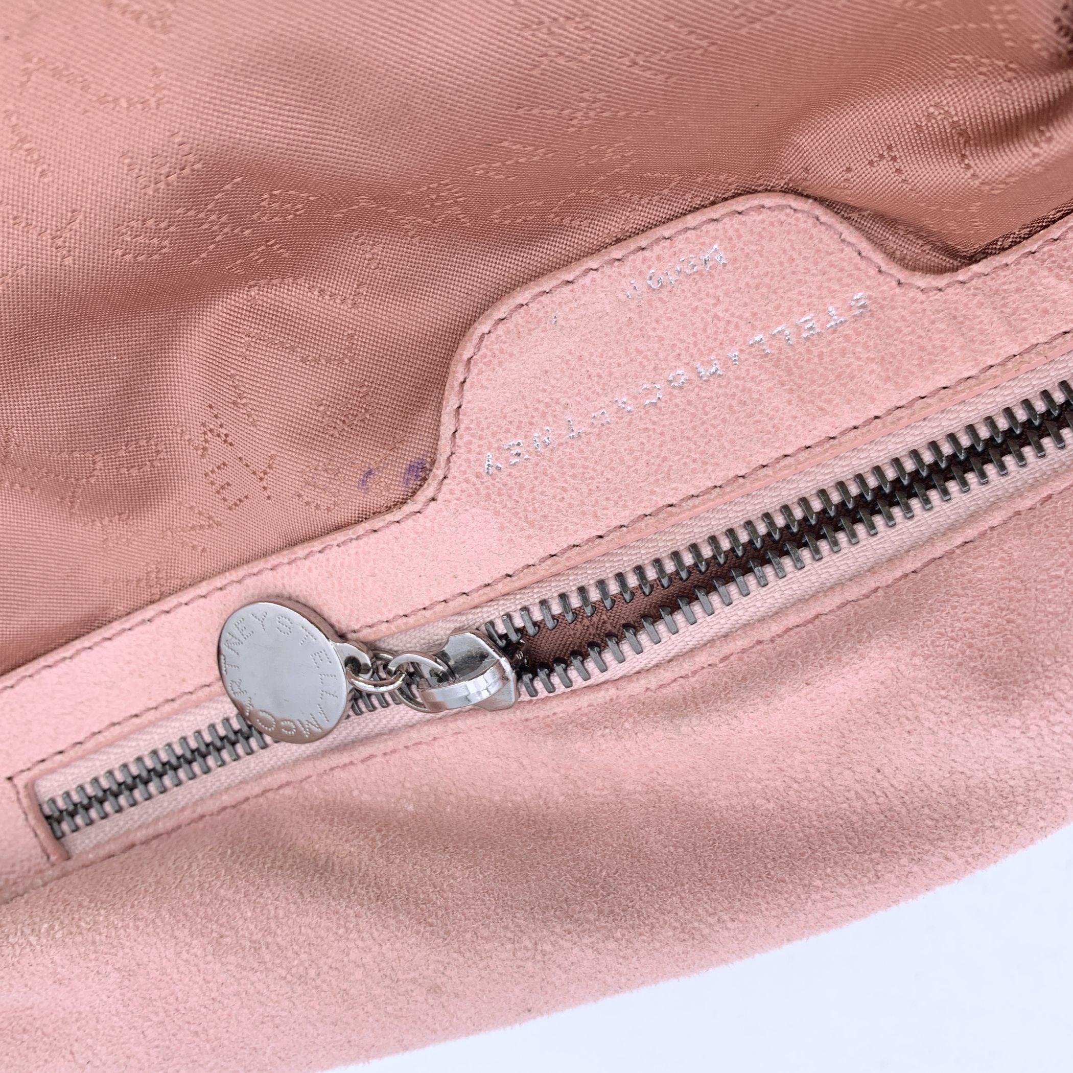 Women's Stella McCartney Pink Suede Like Fold Over Falabella Tote Shoulder Bag For Sale