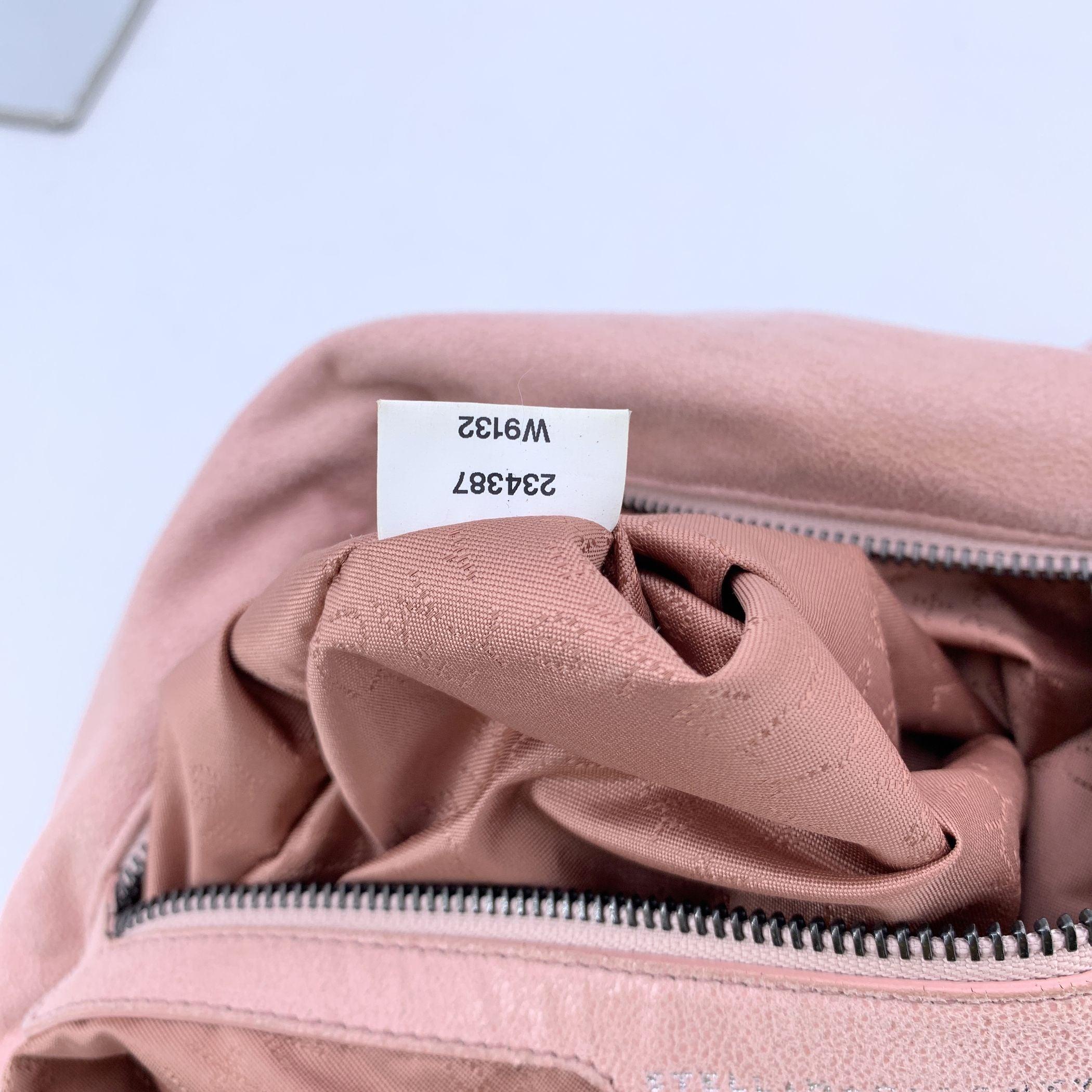 Stella McCartney Pink Suede Like Fold Over Falabella Tote Shoulder Bag For Sale 1