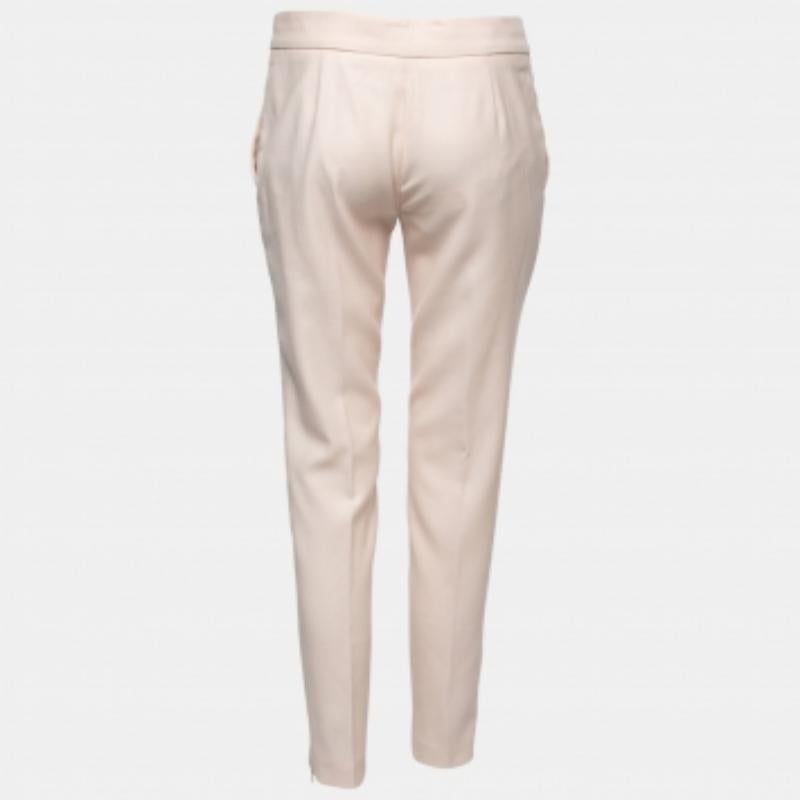 Stella McCartney Pantalones a medida de lana texturizada rosa S en Bueno estado para la venta en Dubai, Al Qouz 2