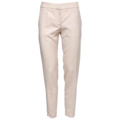 Stella McCartney Pink Textured Wool Tailored Trousers S