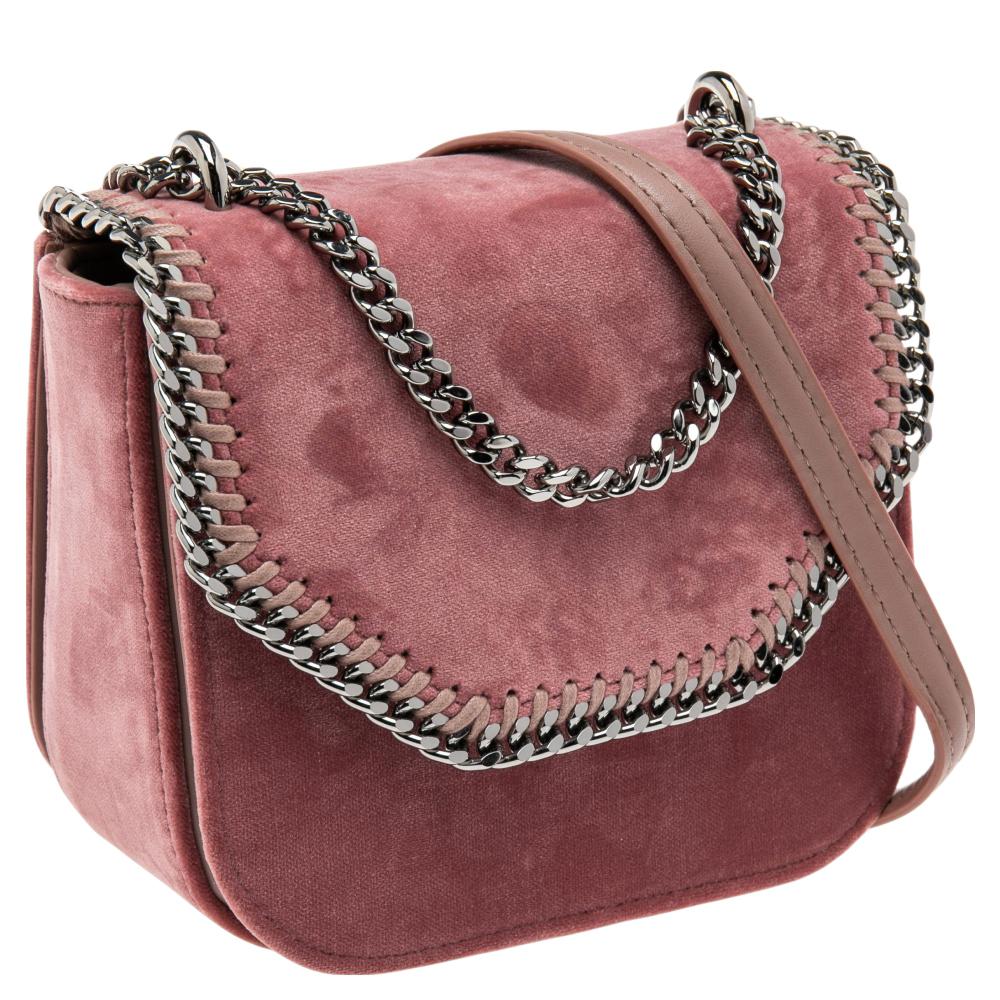 Women's Stella McCartney Pink Velvet Falabella Box Shoulder Bag