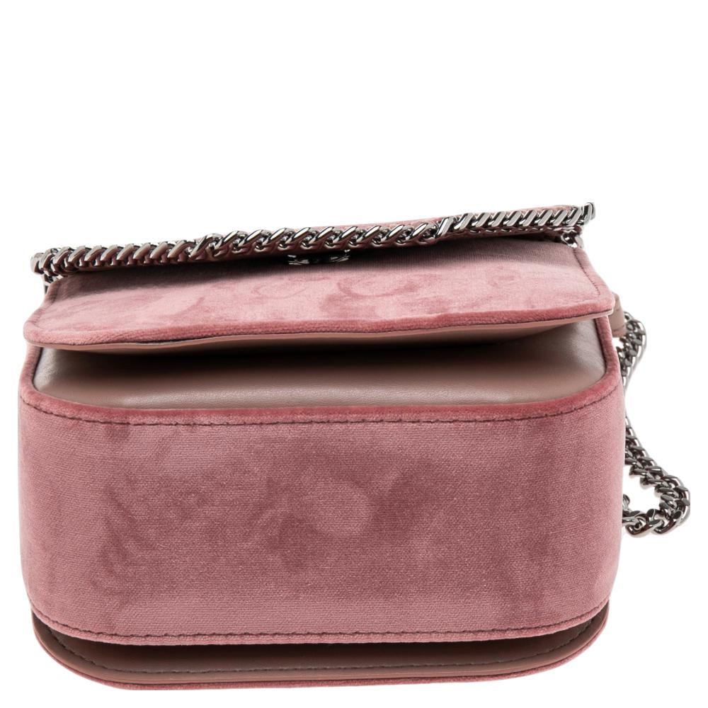 Stella McCartney Pink Velvet Falabella Box Shoulder Bag 1