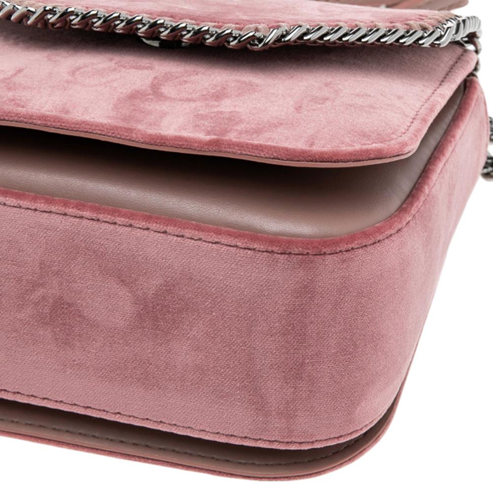 Stella McCartney Pink Velvet Falabella Box Shoulder Bag 3
