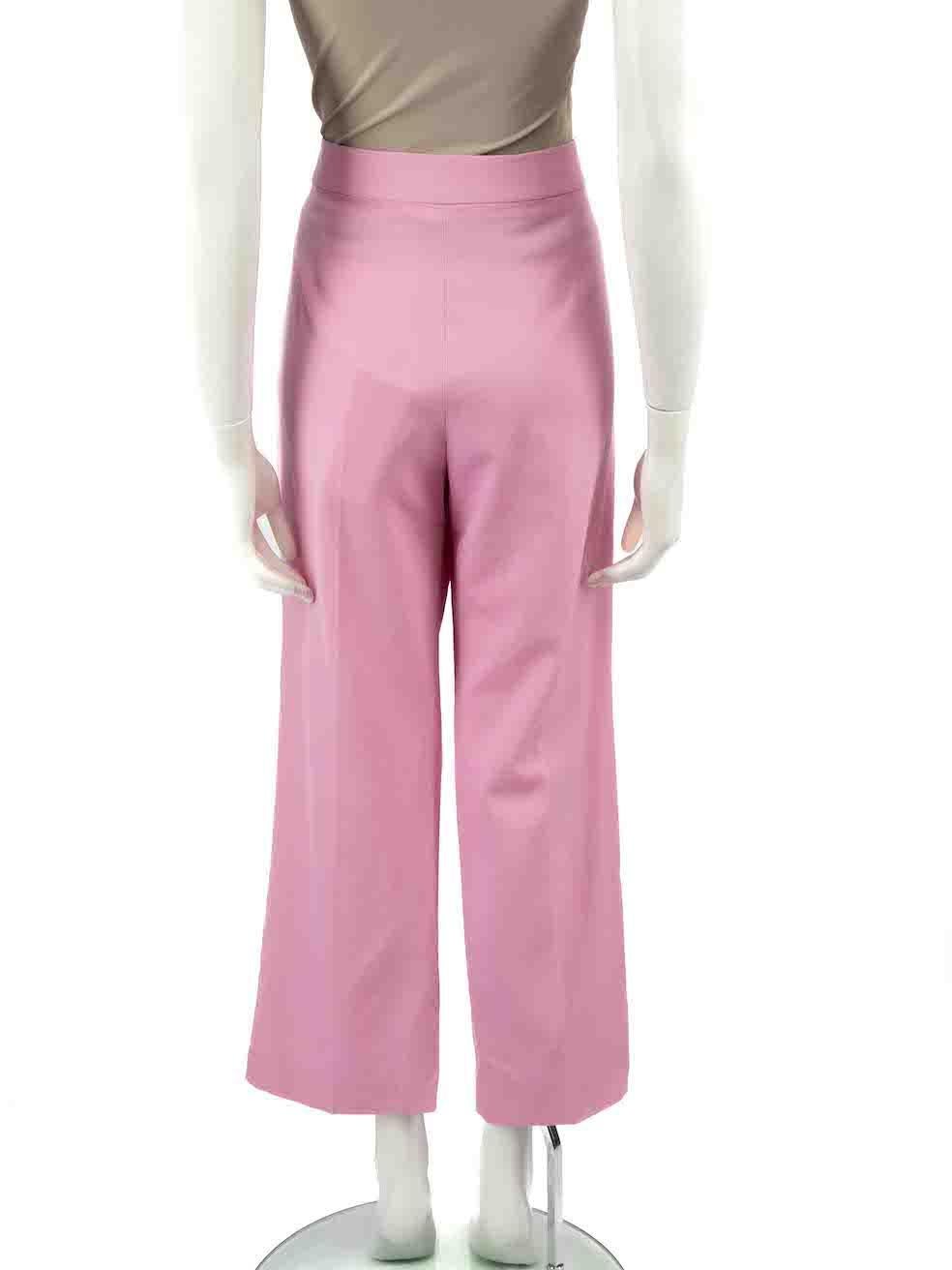 Stella McCartney Pink Wool Mid-Rise Tailored Trousers Size XL In New Condition For Sale In London, GB