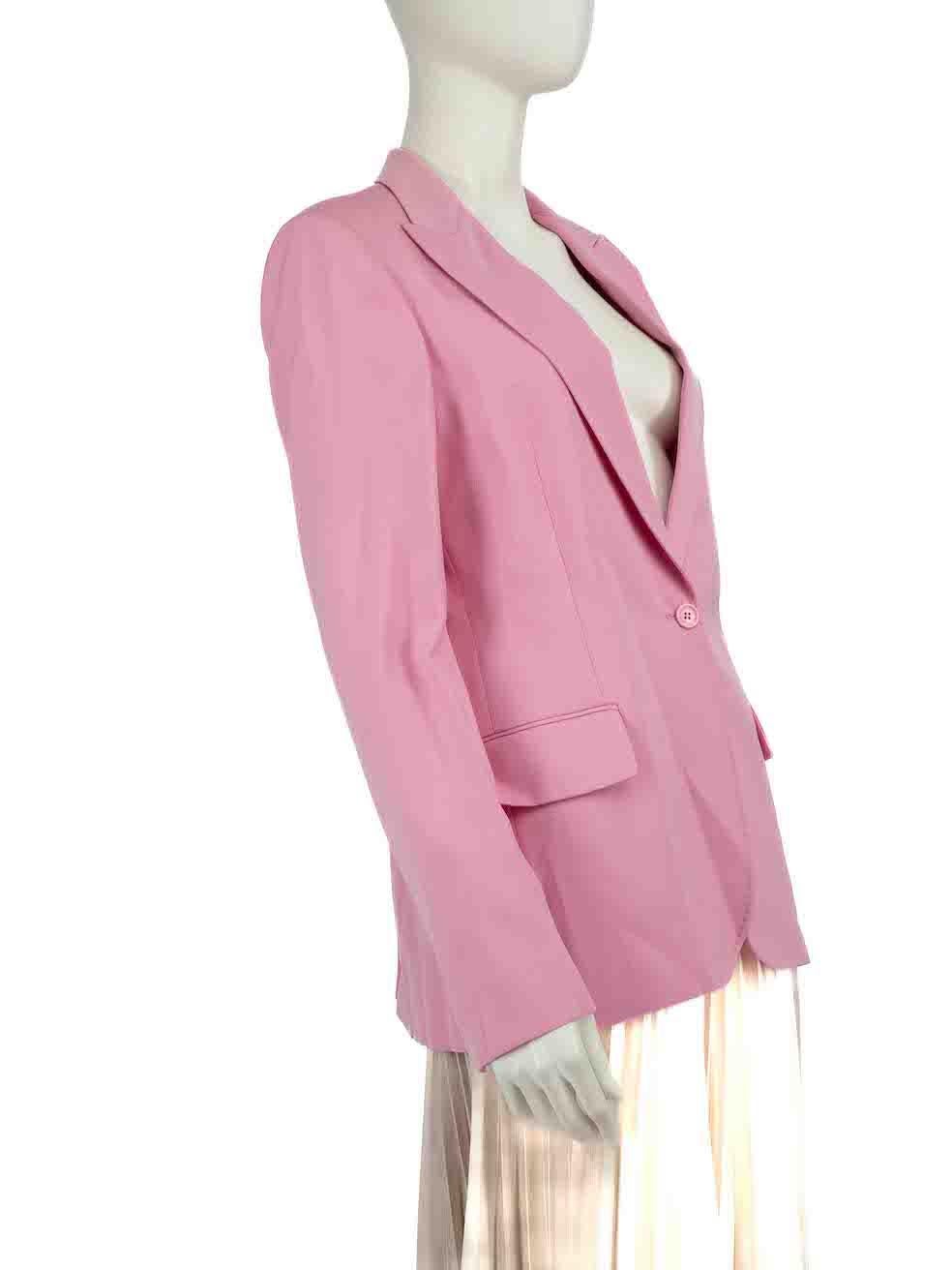 CONDITION is Never worn, with tags. No visible wear to blazer is evident on this new Stella McCartney designer resale item.
 
 
 
 Details
 
 
 Pink
 
 Wool
 
 Blazer
 
 Single breasted
 
 Shoulder padded
 
 Buttoned cuffs
 
 1x Chest pocket
 
 2x