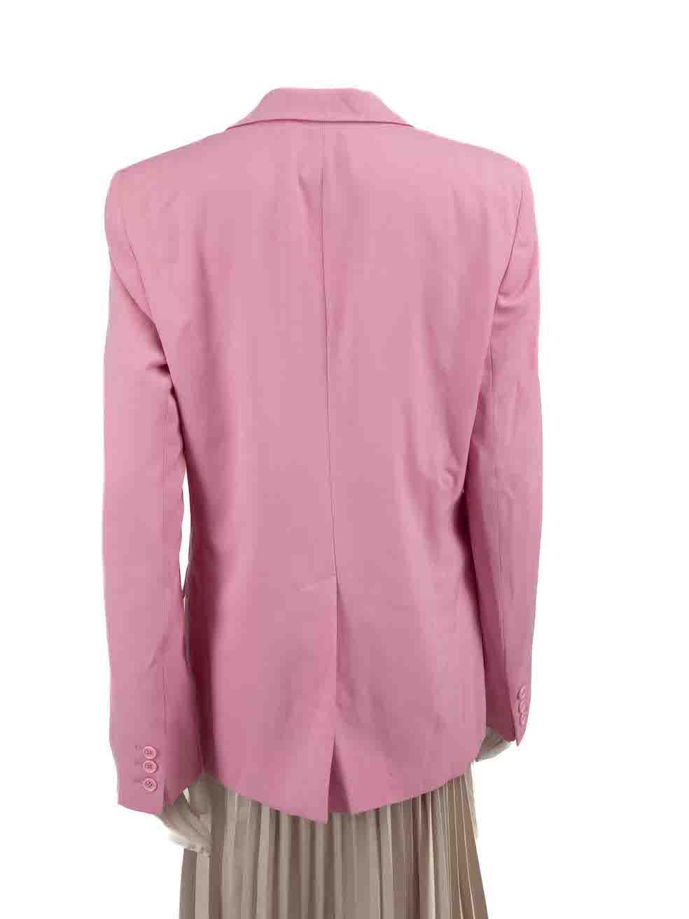 Stella McCartney Pink Wool Single Breasted Blazer Size L In New Condition For Sale In London, GB