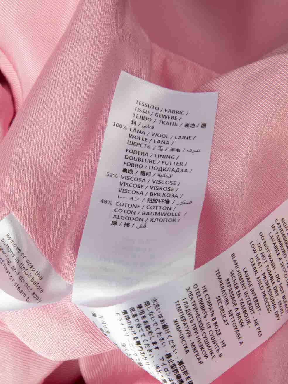 Women's Stella McCartney Pink Wool Single Breasted Blazer Size L For Sale