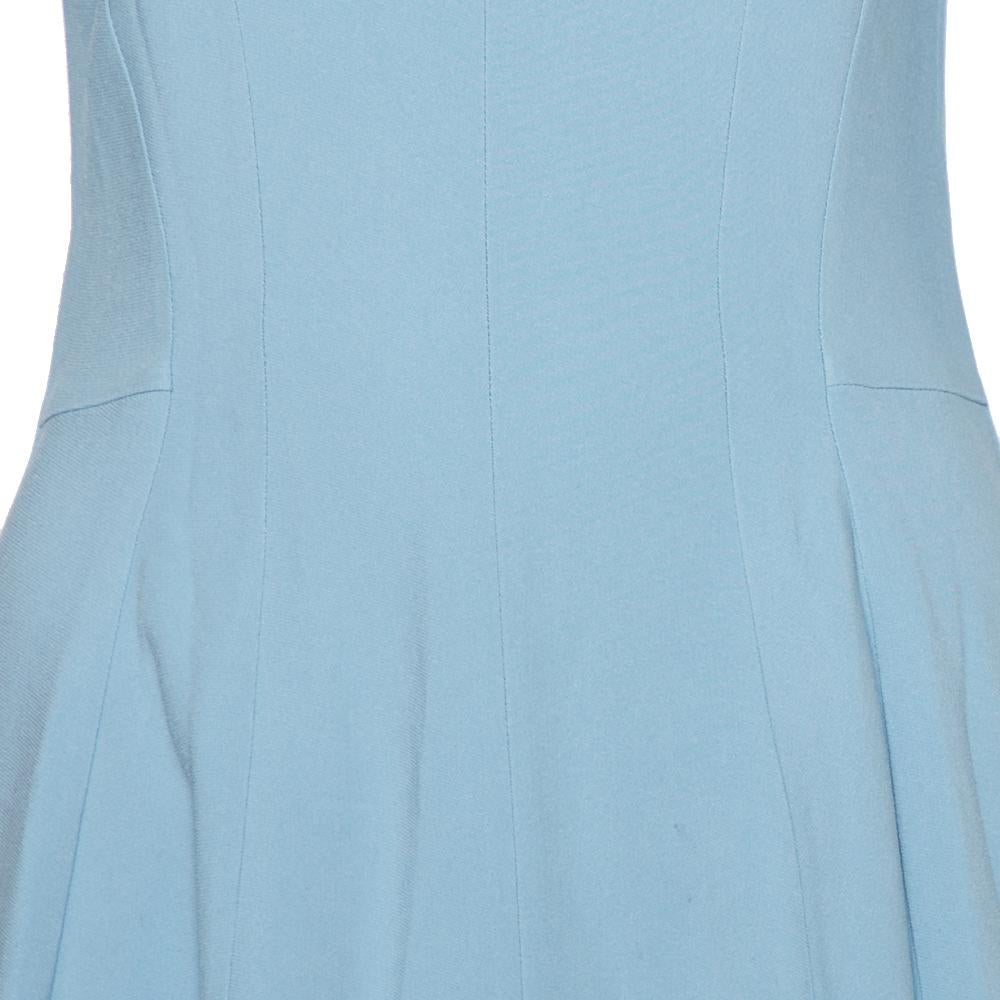 blue crepe dress