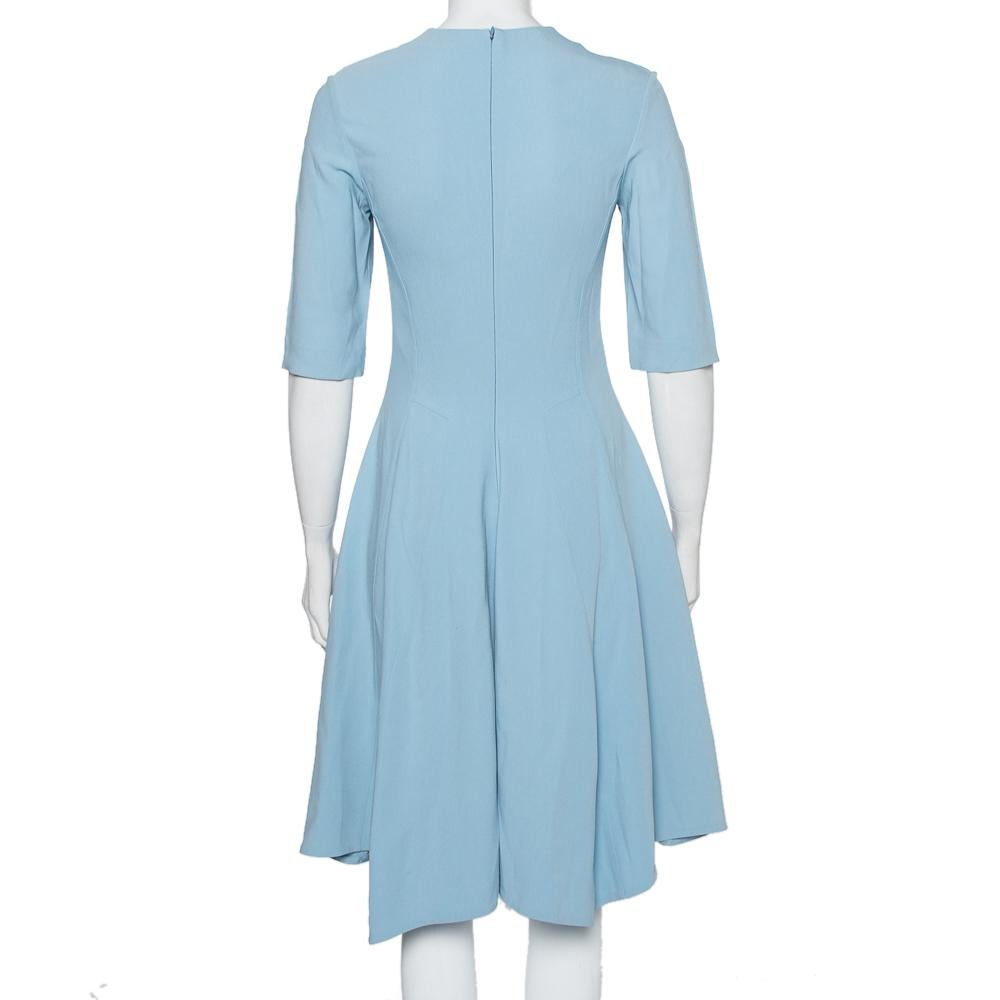 powder blue midi dress