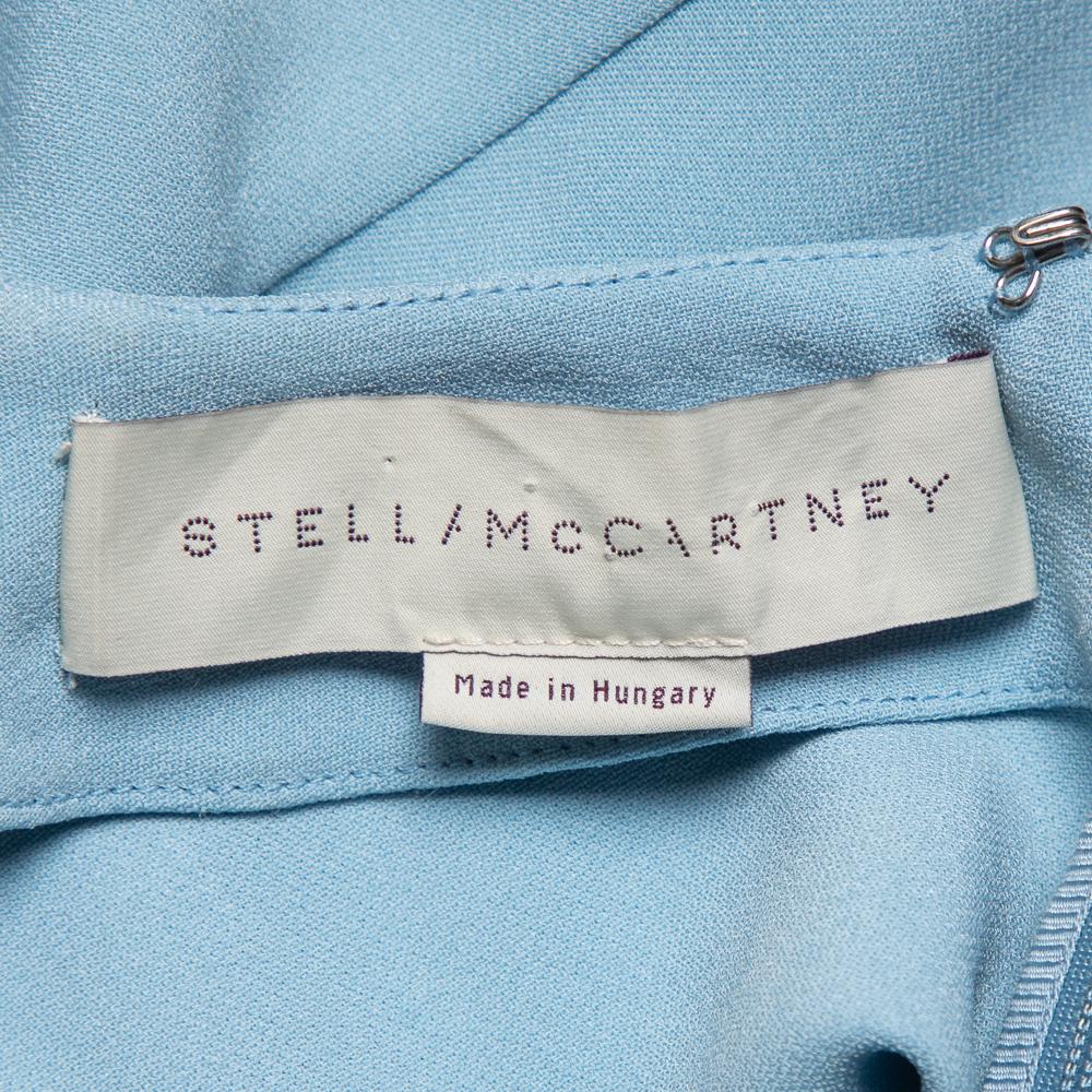 Stella McCartney Powder Blue Crepe Paneled Midi Dress S In Good Condition In Dubai, Al Qouz 2