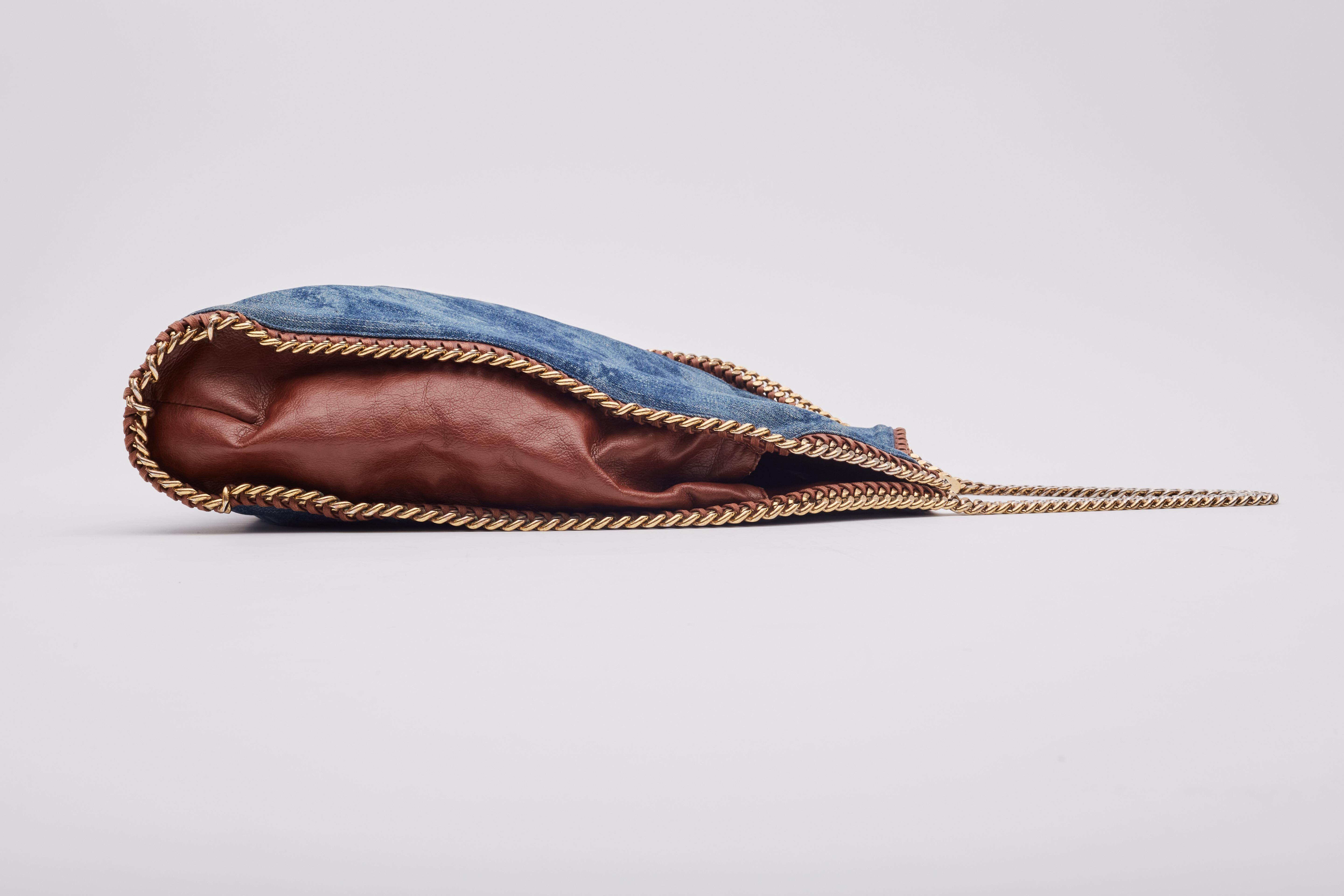 Donna Stella McCartney - Borsa Falabella in denim blu stampato - Grande