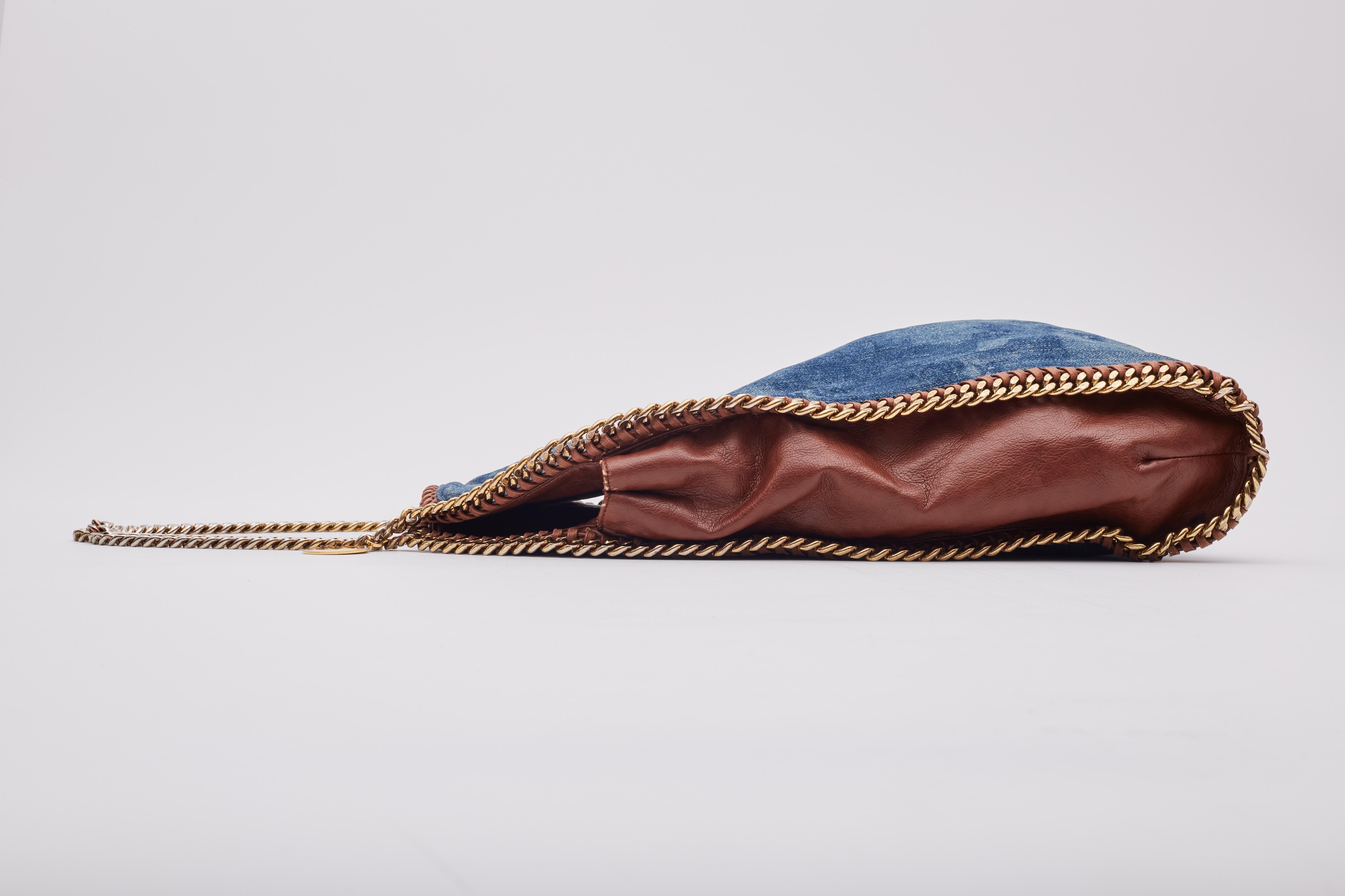 Stella McCartney - Borsa Falabella in denim blu stampato - Grande 1