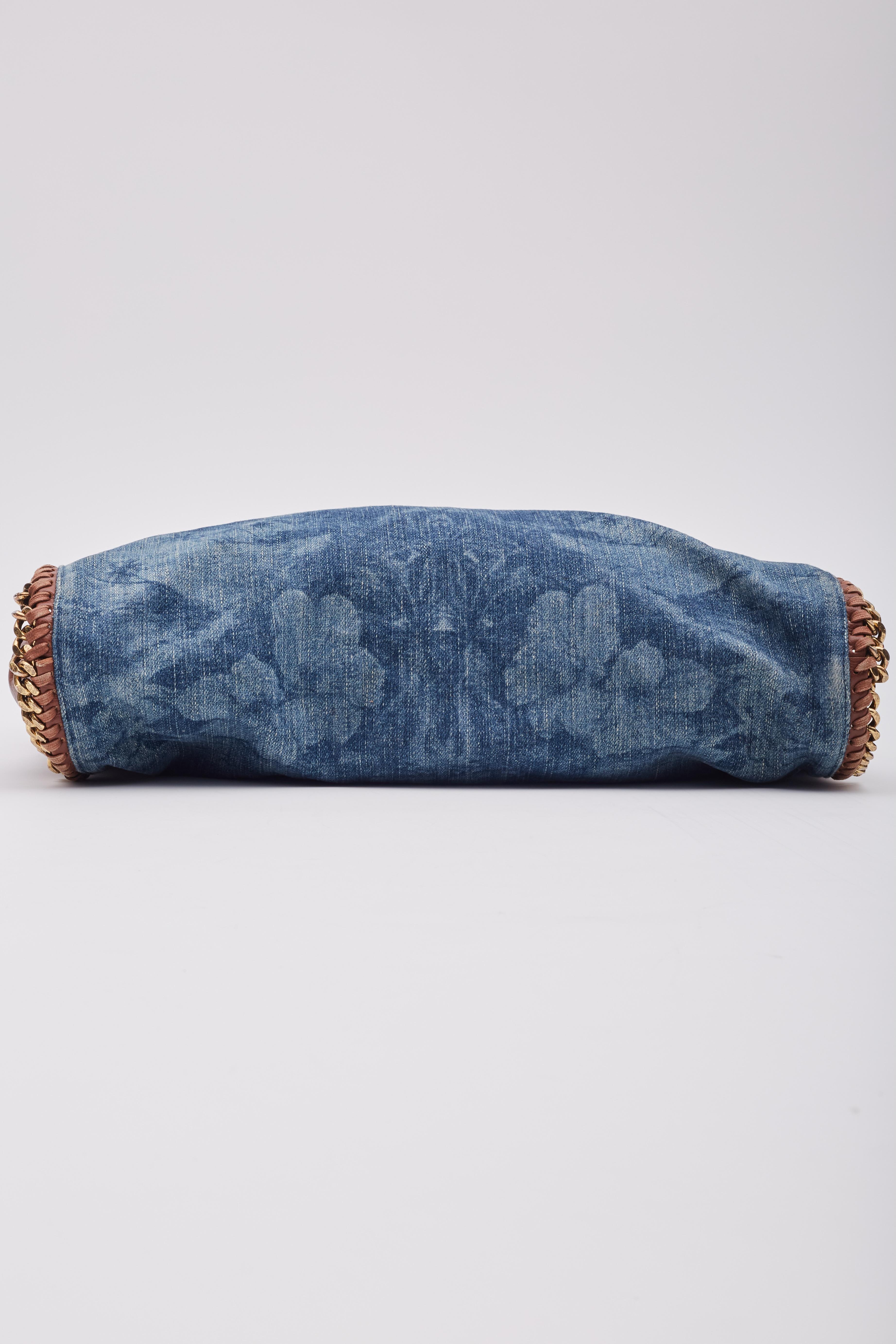 Stella McCartney - Borsa Falabella in denim blu stampato - Grande 2