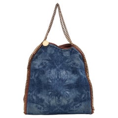 Stella McCartney - Borsa Falabella in denim blu stampato - Grande