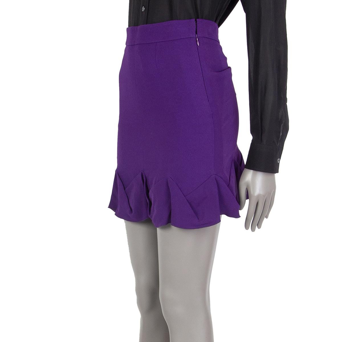 STELLA MCCARTNEY purple rayon FLARED HEM Short Skirt 36 XS In Excellent Condition For Sale In Zürich, CH
