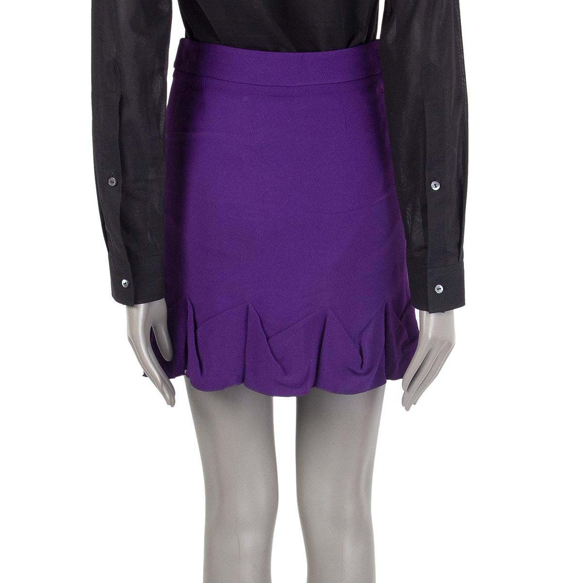 Women's STELLA MCCARTNEY purple rayon FLARED HEM Short Skirt 36 XS For Sale