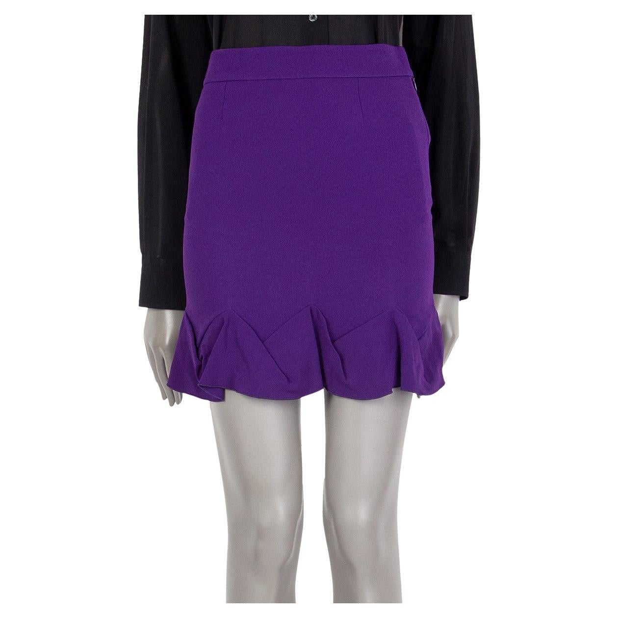 STELLA MCCARTNEY Jupe courte en rayonne violette FLARED HEM 36 XS