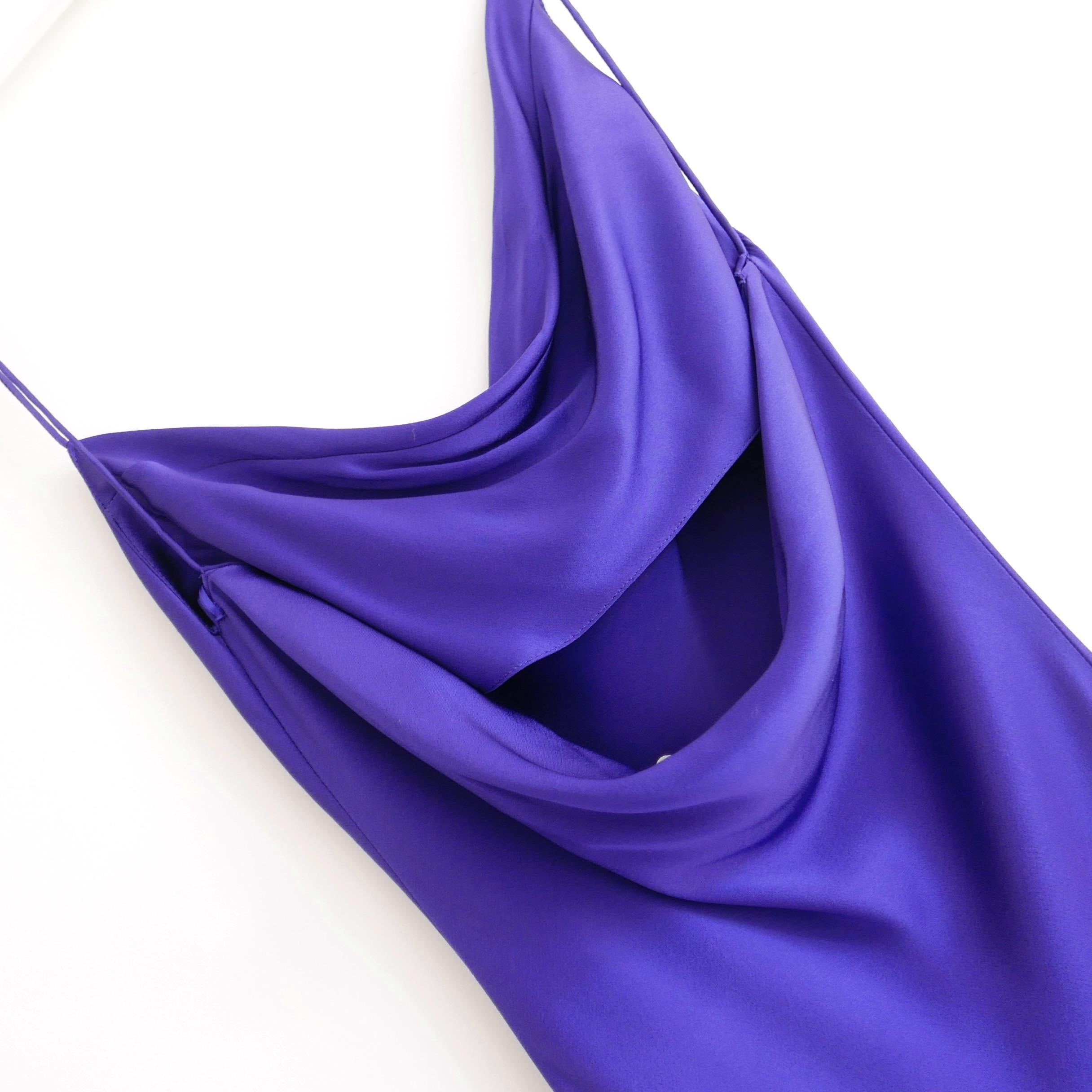 Vestido slip de satén morado Stella McCartney en Excelente estado para la venta en London, GB