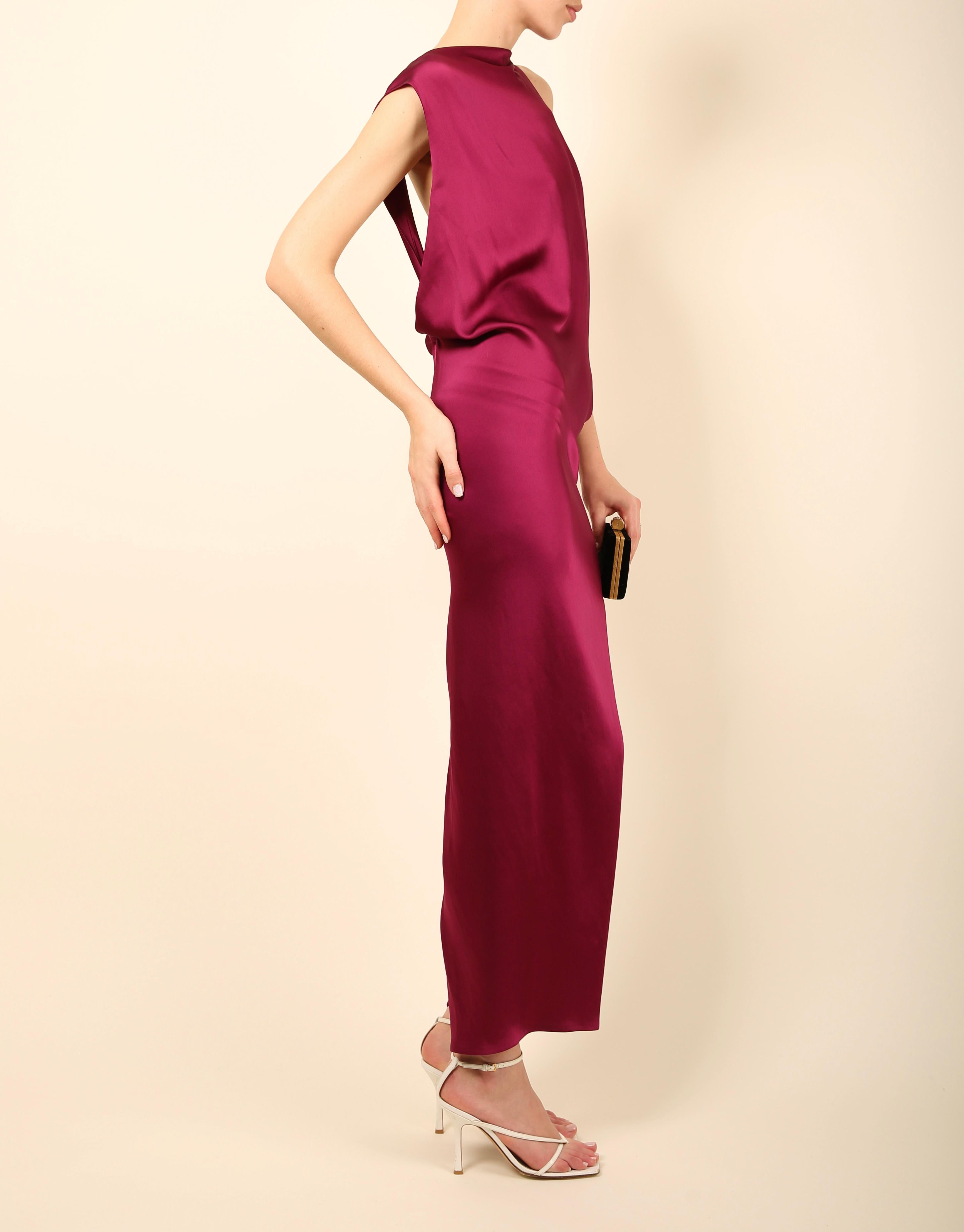 Stella McCartney purple sleeveless cut out backless midi maxi dress gown  2