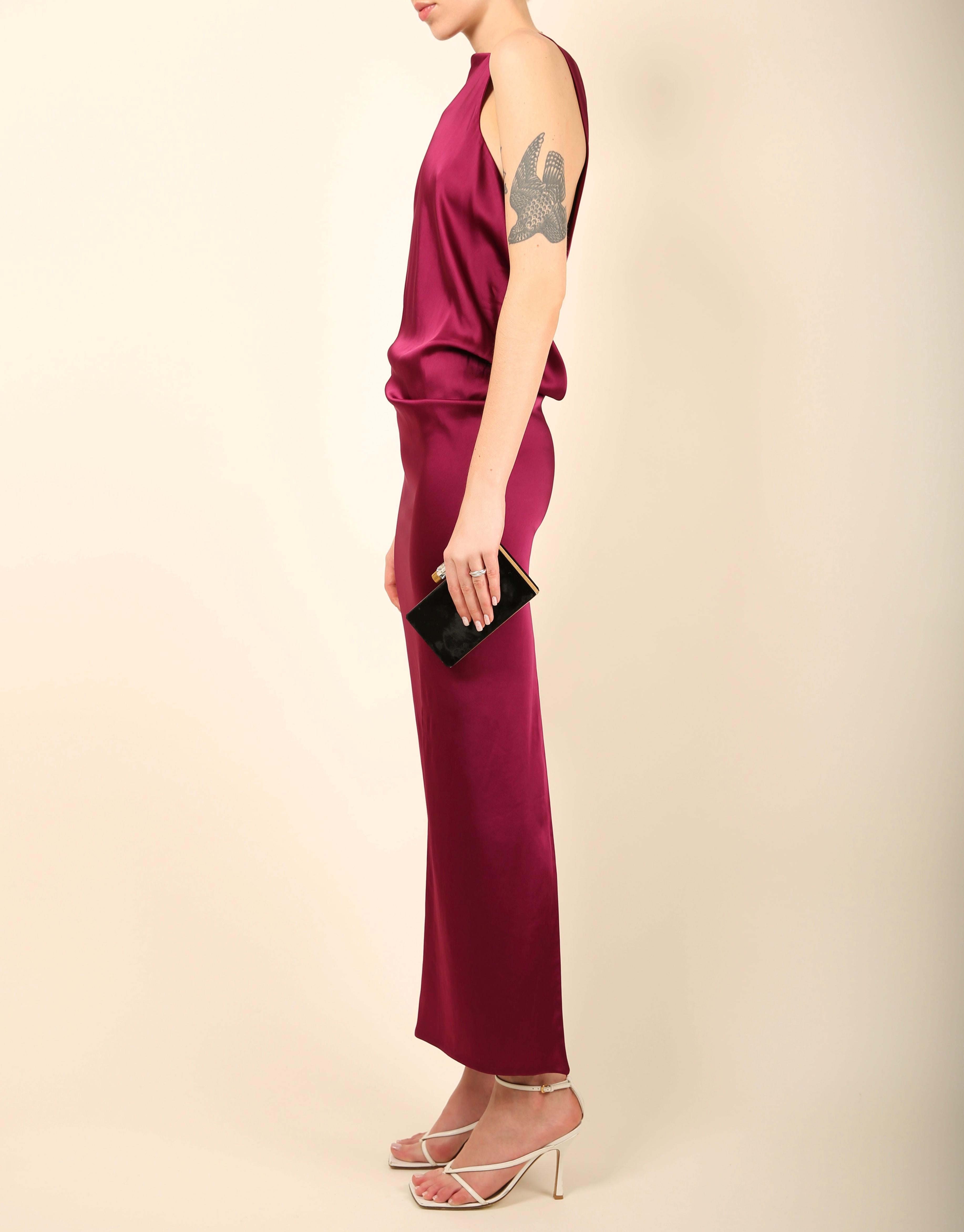 Stella McCartney purple sleeveless cut out backless midi maxi dress gown  6