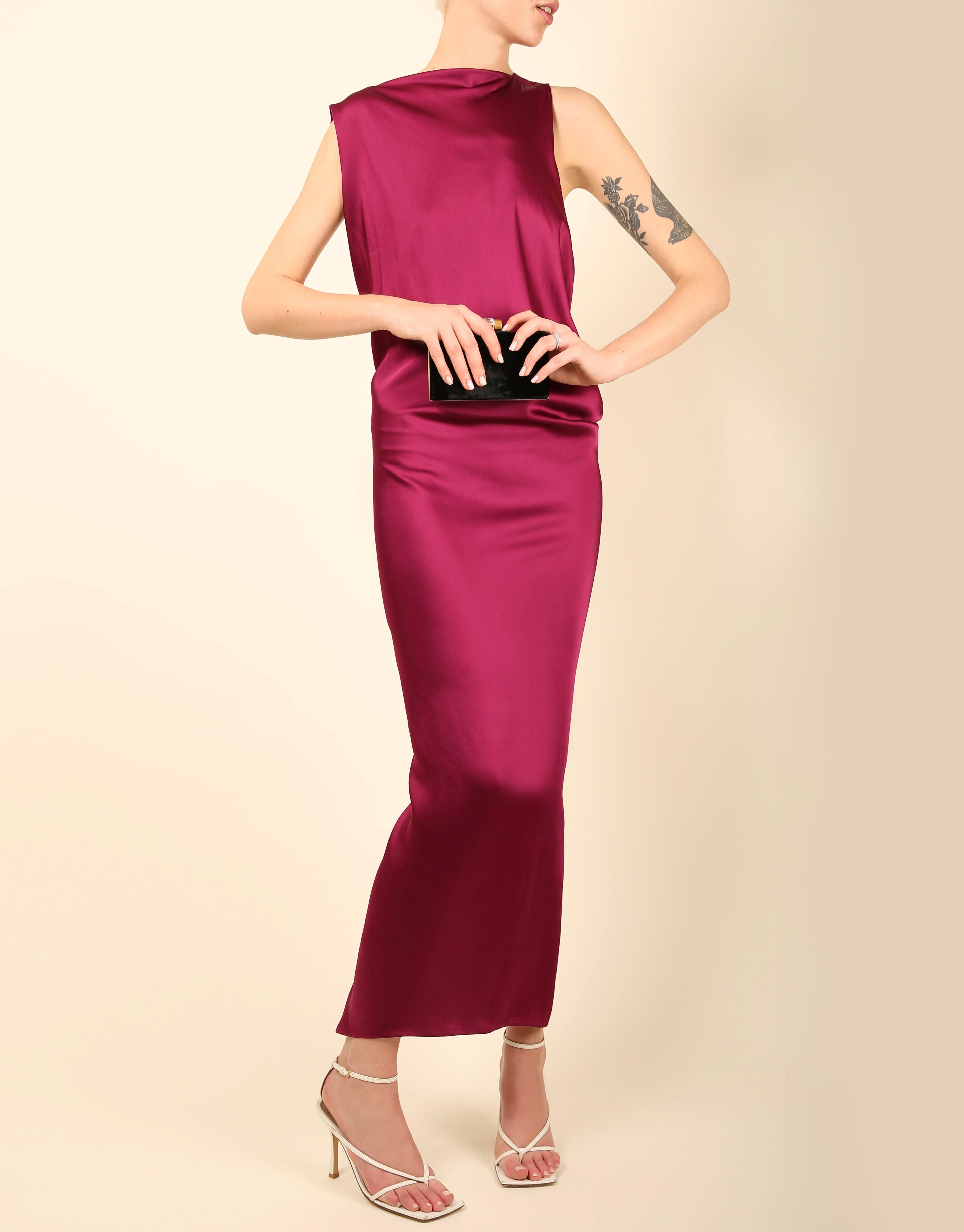 Red Stella McCartney purple sleeveless cut out backless midi maxi dress gown 