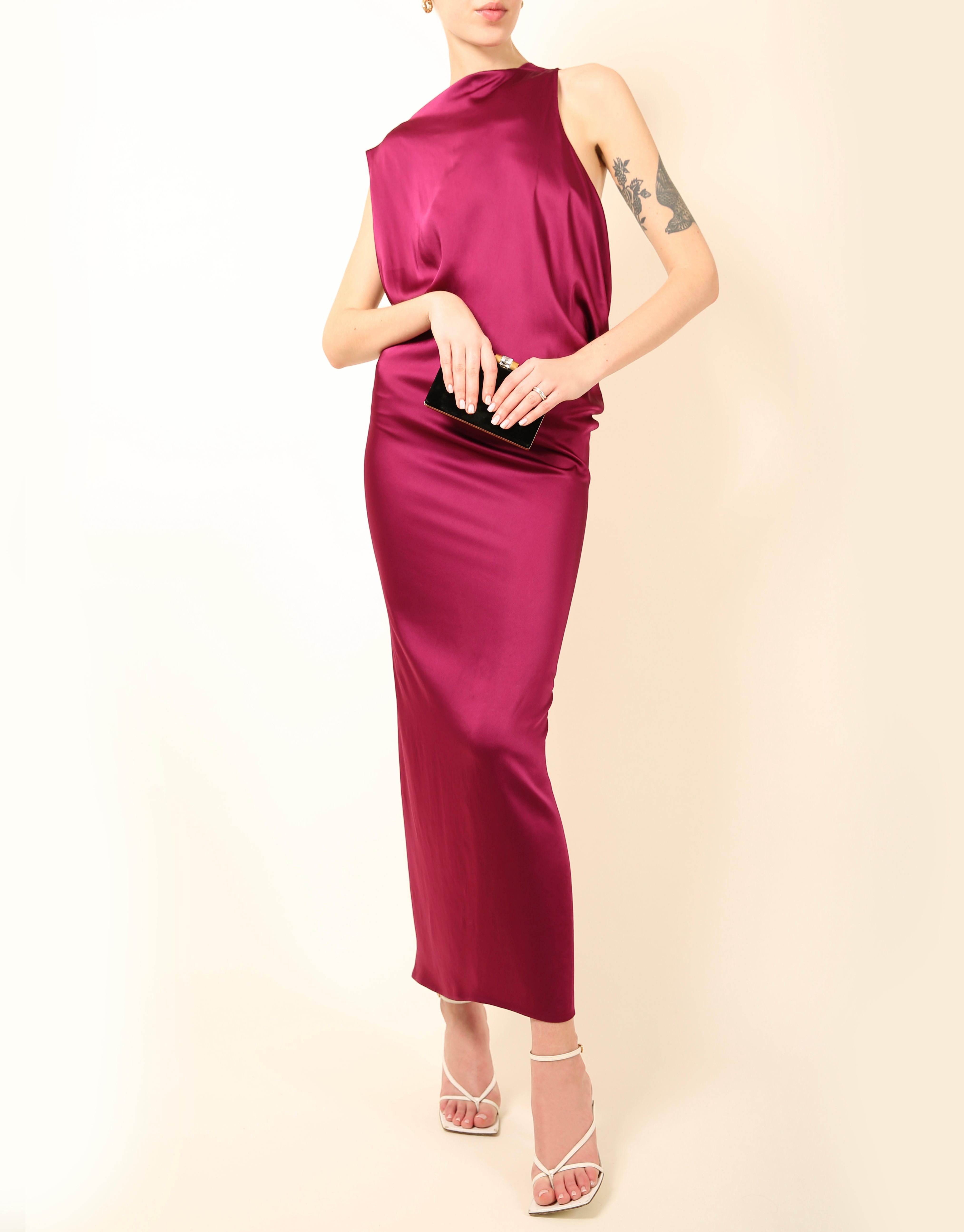 Women's Stella McCartney purple sleeveless cut out backless midi maxi dress gown 