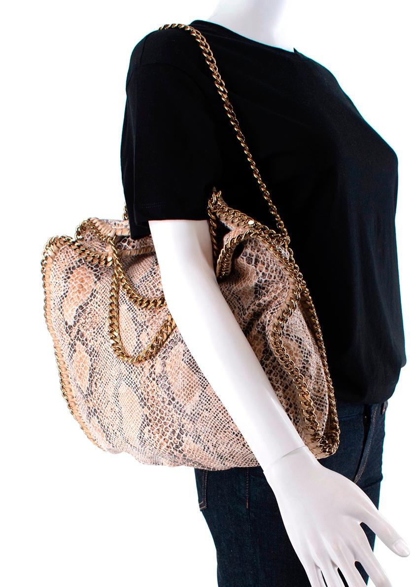 Stella McCartney Python Effect Falabella Tote Bag For Sale 3