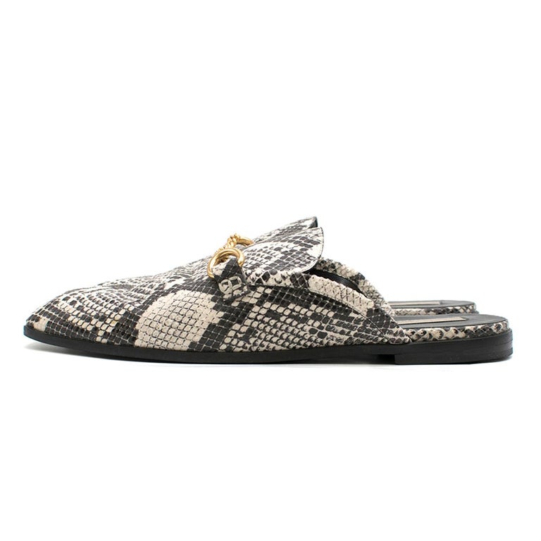Stella McCartney Python-Effect Faux-Leather Backless Loafers 41 For ...