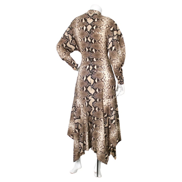 Stella McCartney Python Print Asymmetric Midi Dress For Sale at 1stDibs Stella McCartney Python Print Asymmetric Midi Dress For Sale at 1stDibs